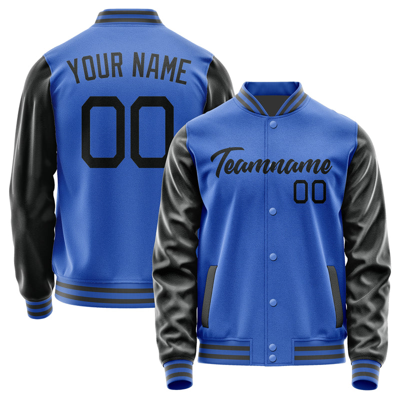 Custom Sky Blue Black Jacket JA0909170920B21717