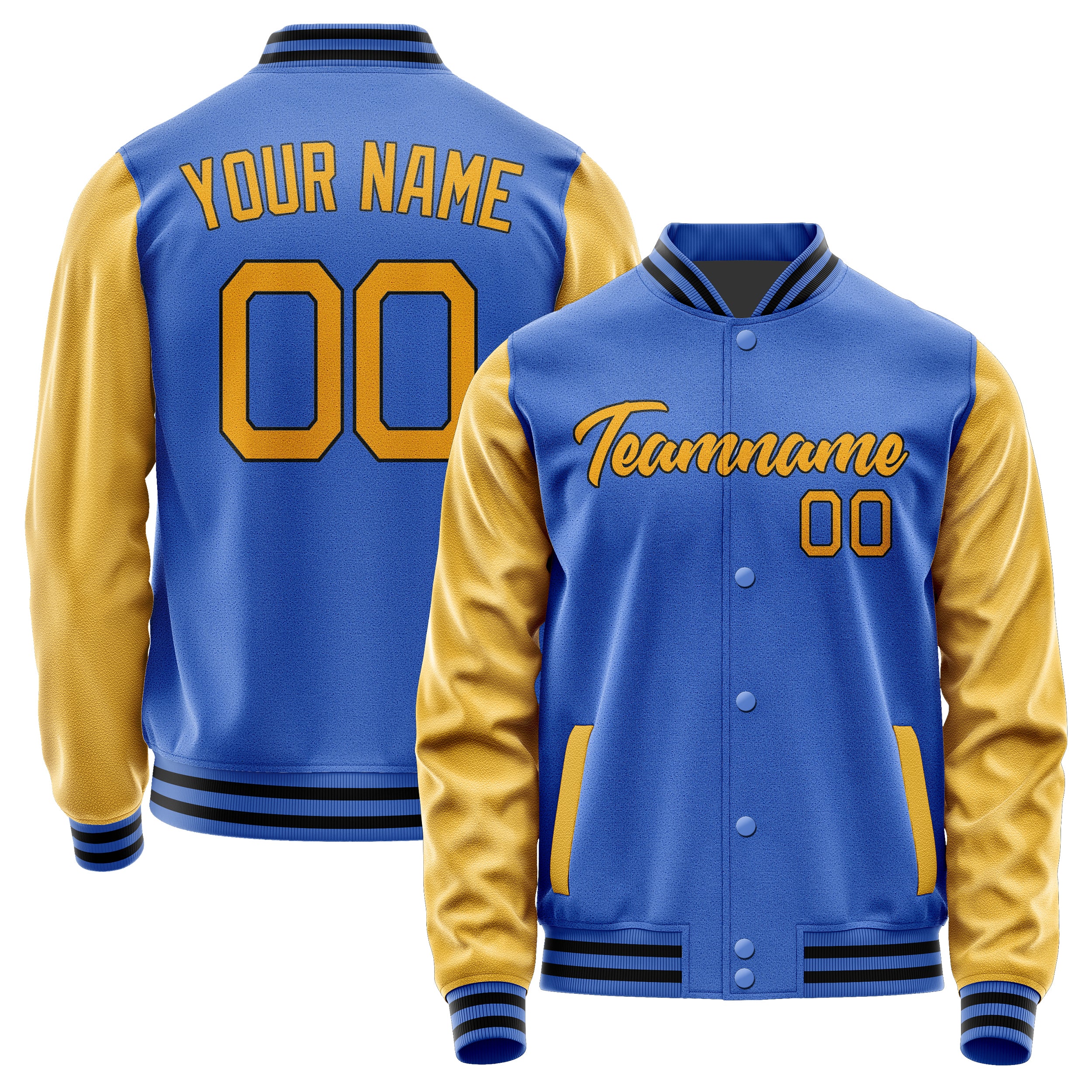 Custom Sky Blue Yellow Jacket JA0909190917B21719