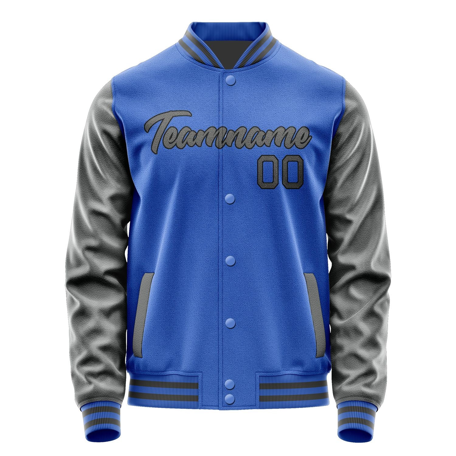 Custom Sky Blue Dark Grey Jacket JA0909200918B21820