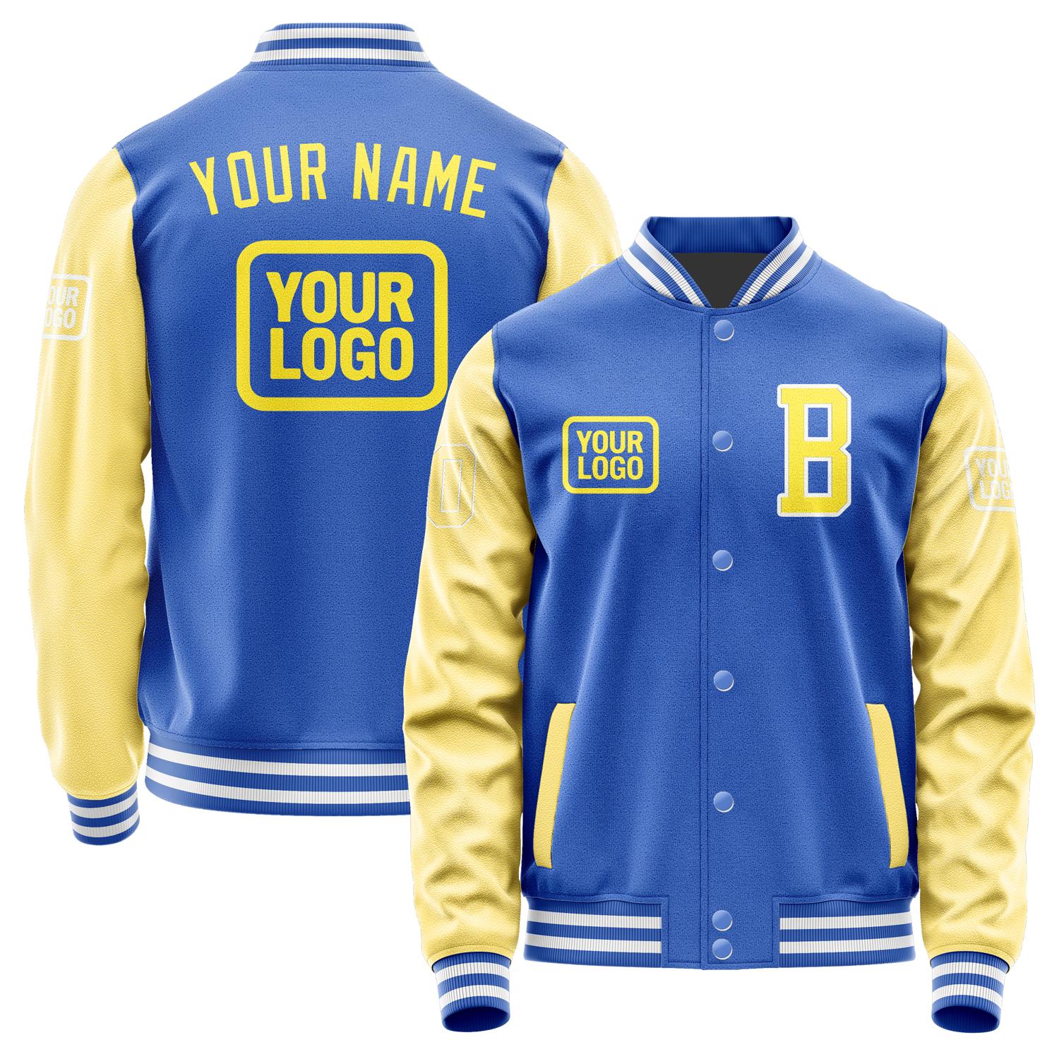 Custom Sky Blue Light Yellow Jacket JA090926091818262618