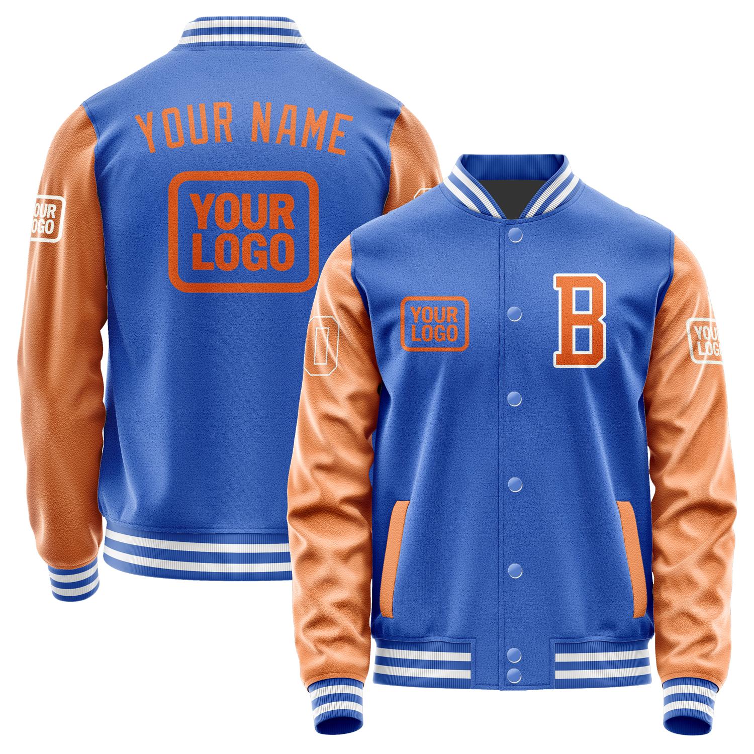 Custom Sky Blue Orange Jacket JA090928091818282818