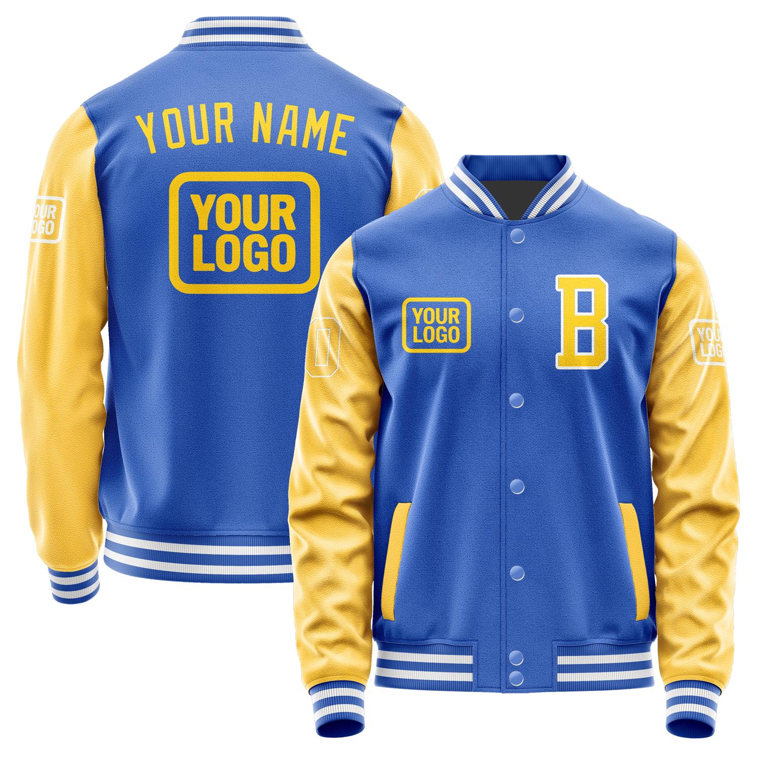 Custom Sky Blue Gold Jacket JA090930091818303018