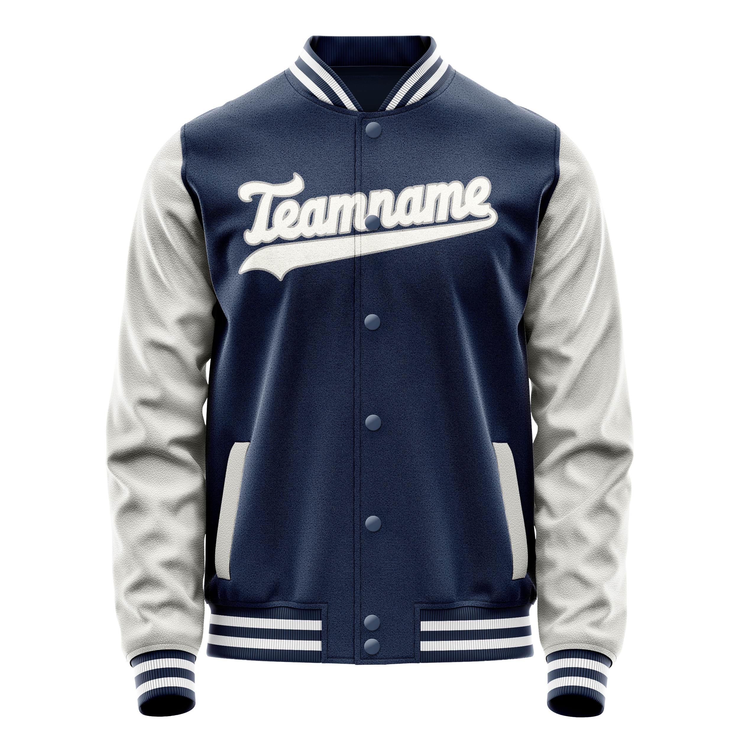 Custom Royal Gray Solid Color Varsity Letterman Jacket JA02240617XF543