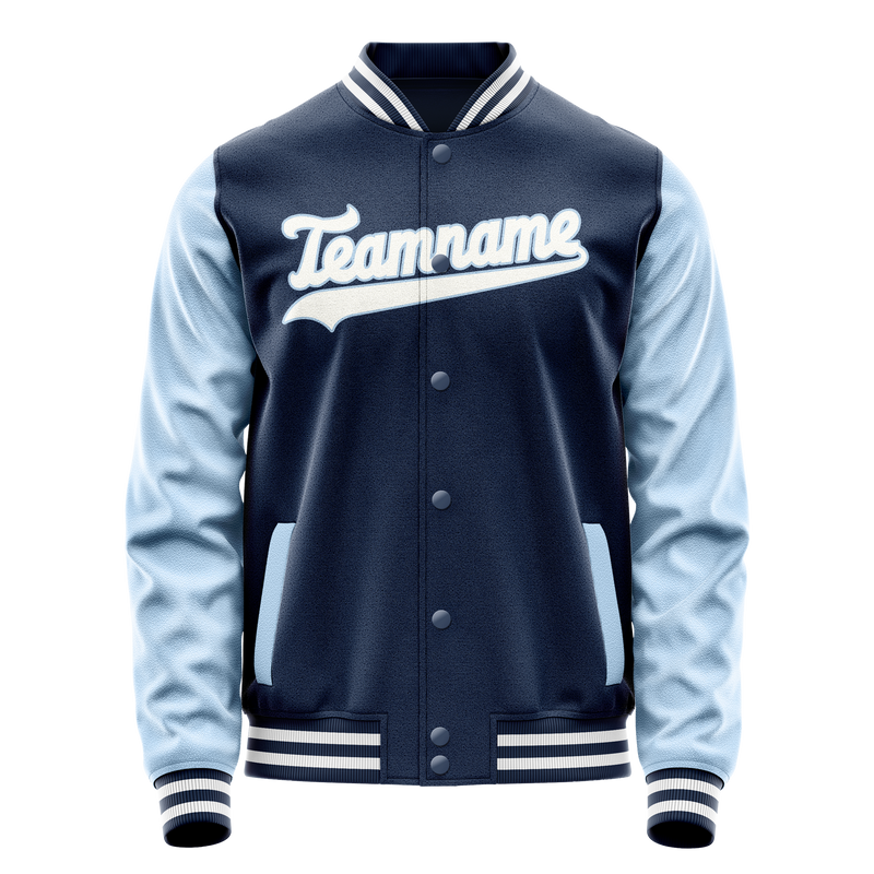 Custom Royal Light-Blue Solid Color Varsity Letterman Jacket JA02240617XF538