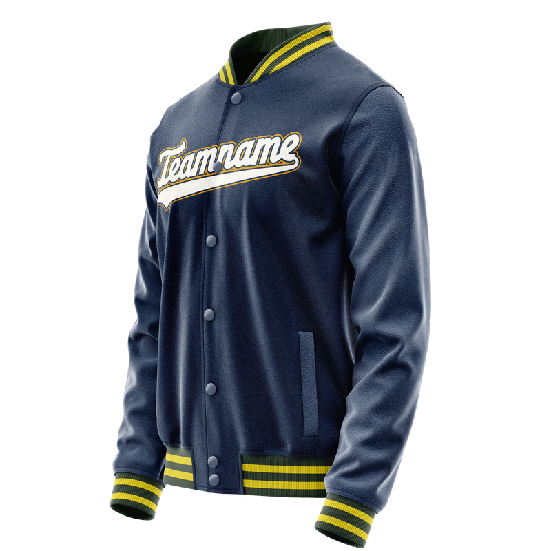 Custom Royal White Solid Color Varsity Letterman Jacket JA02240617XF548