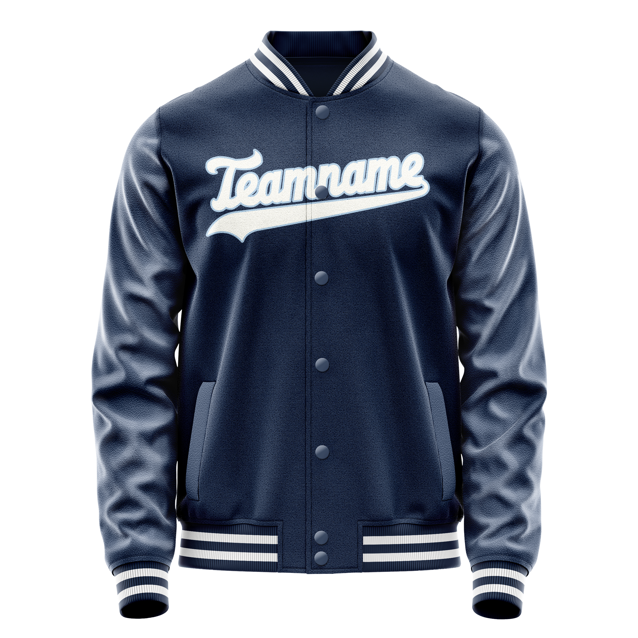 Custom Royal White Solid Color Varsity Letterman Jacket JA02240617XF563