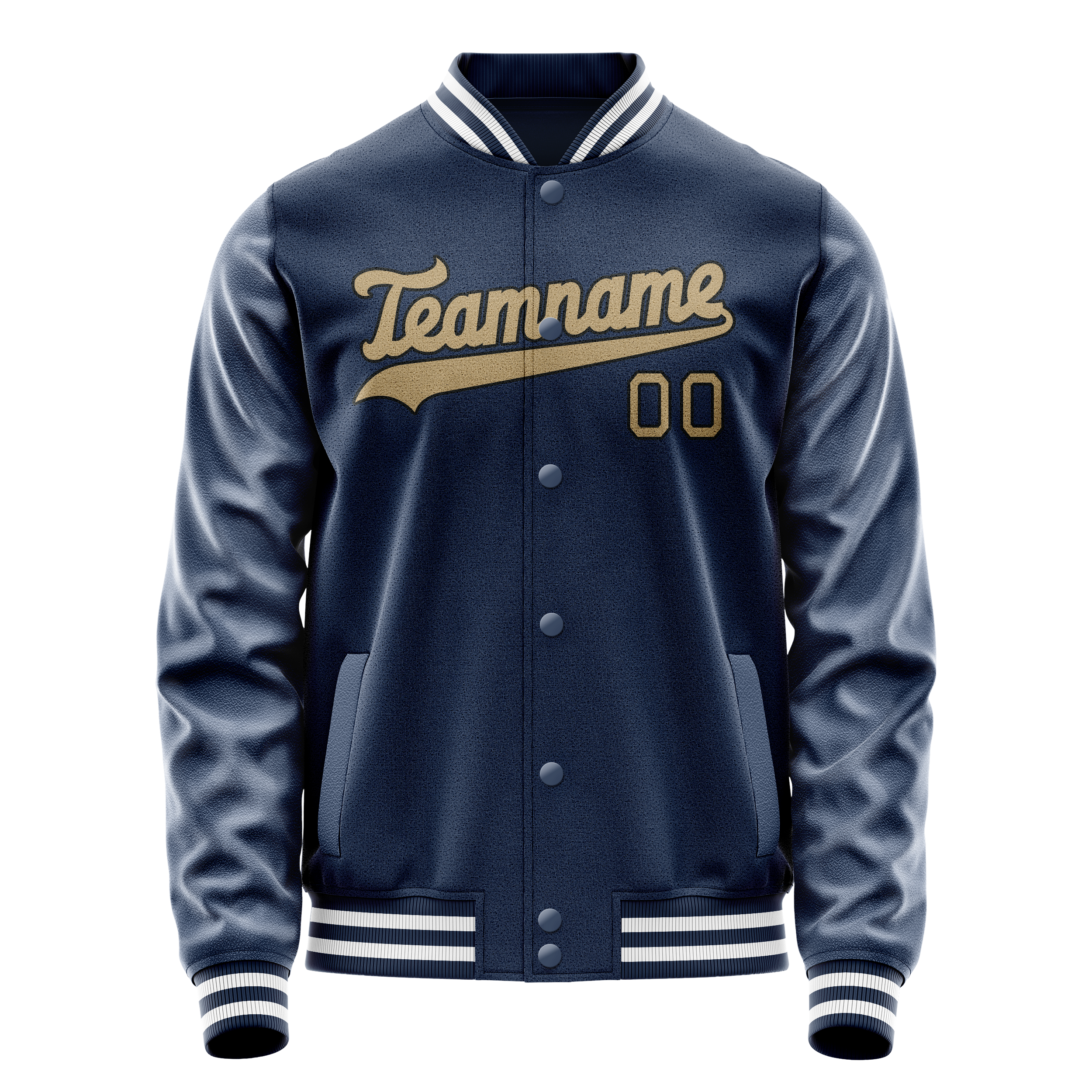 Custom Royal Old-Gold Solid Color Varsity Letterman Jacket JA02240617XF560