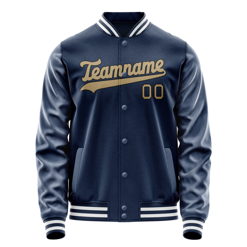 Custom Royal Old-Gold Solid Color Varsity Letterman Jacket JA02240617XF560