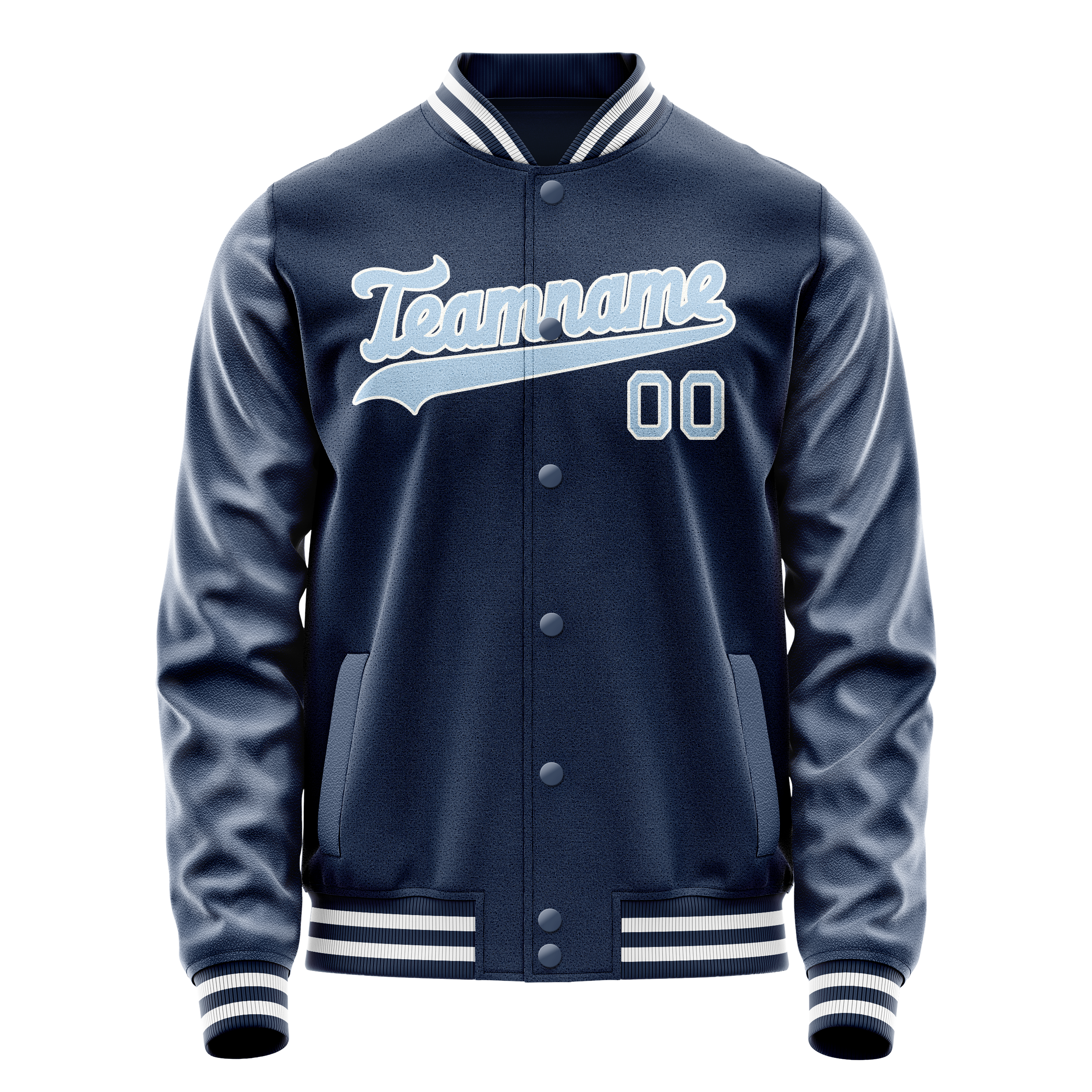 Custom Royal Light-Blue Solid Color Varsity Letterman Jacket JA02240617XF552