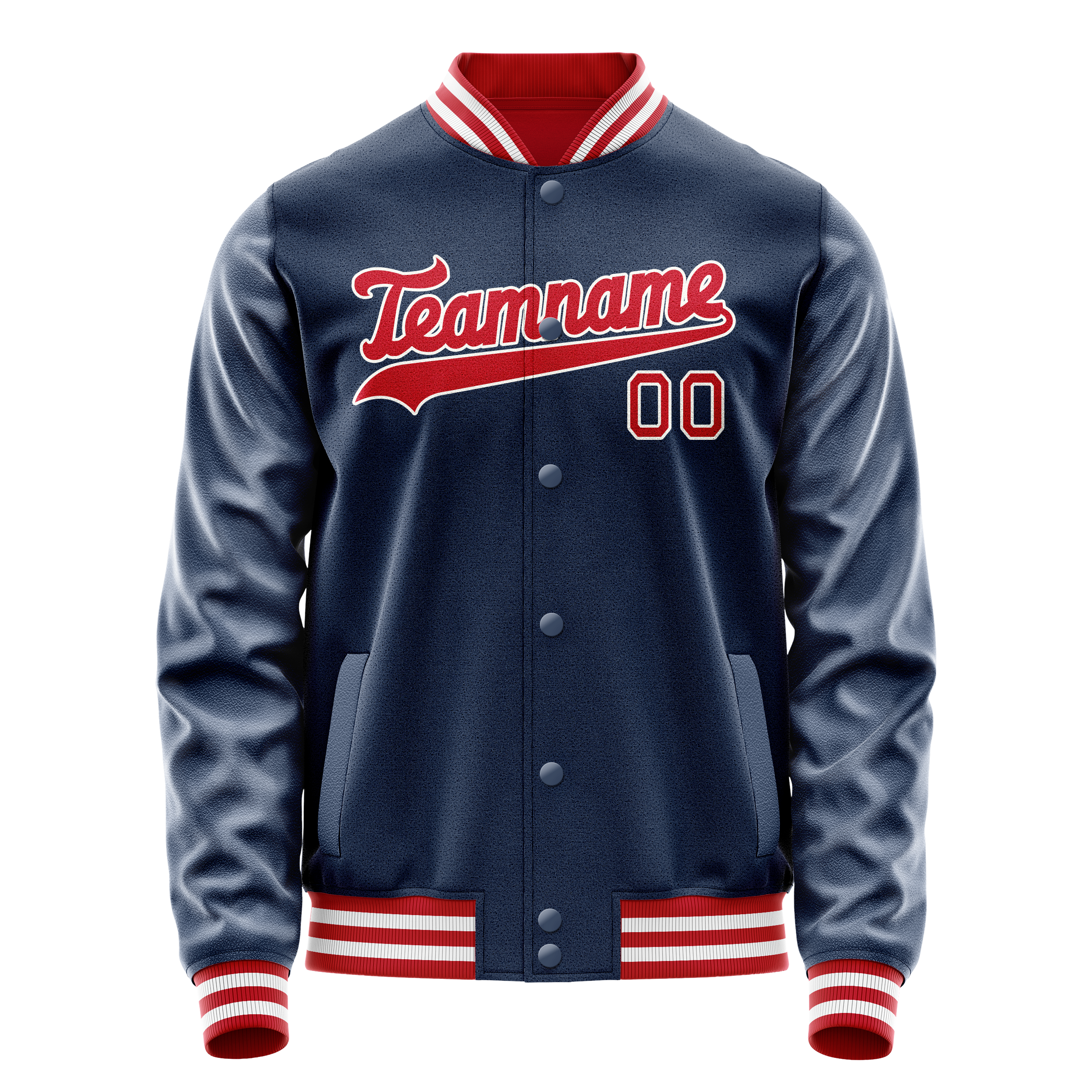 Custom Royal Crimson Solid Color Varsity Letterman Jacket JA02240617XF555