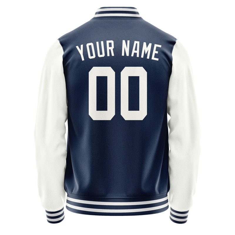 Custom Royal White Solid Color Varsity Letterman Jacket JA02240617XF547