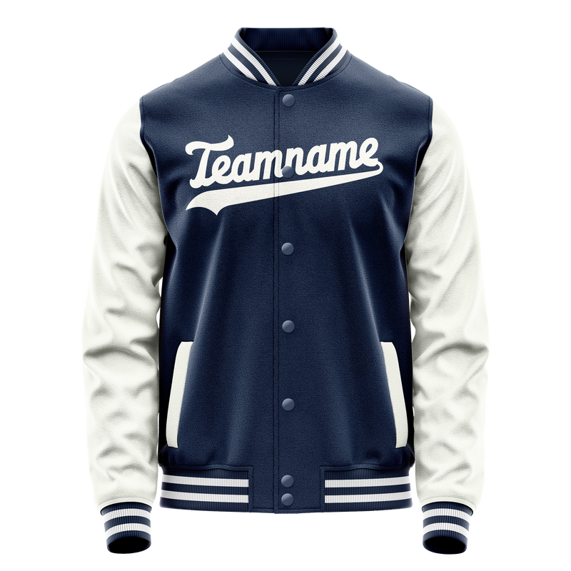 Custom Royal White Solid Color Varsity Letterman Jacket JA02240617XF547