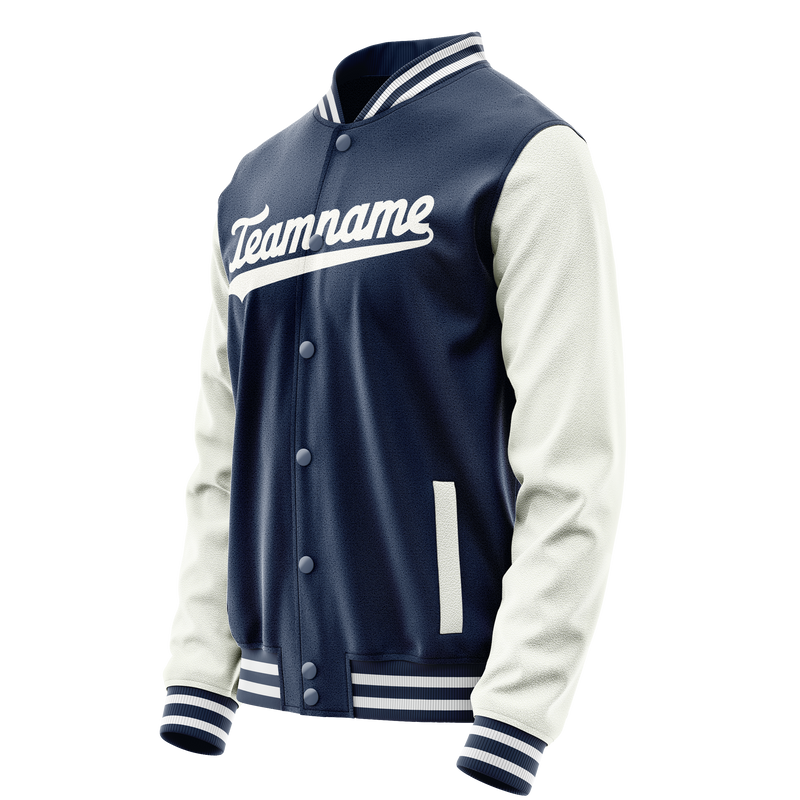 Custom Royal White Solid Color Varsity Letterman Jacket JA02240617XF547