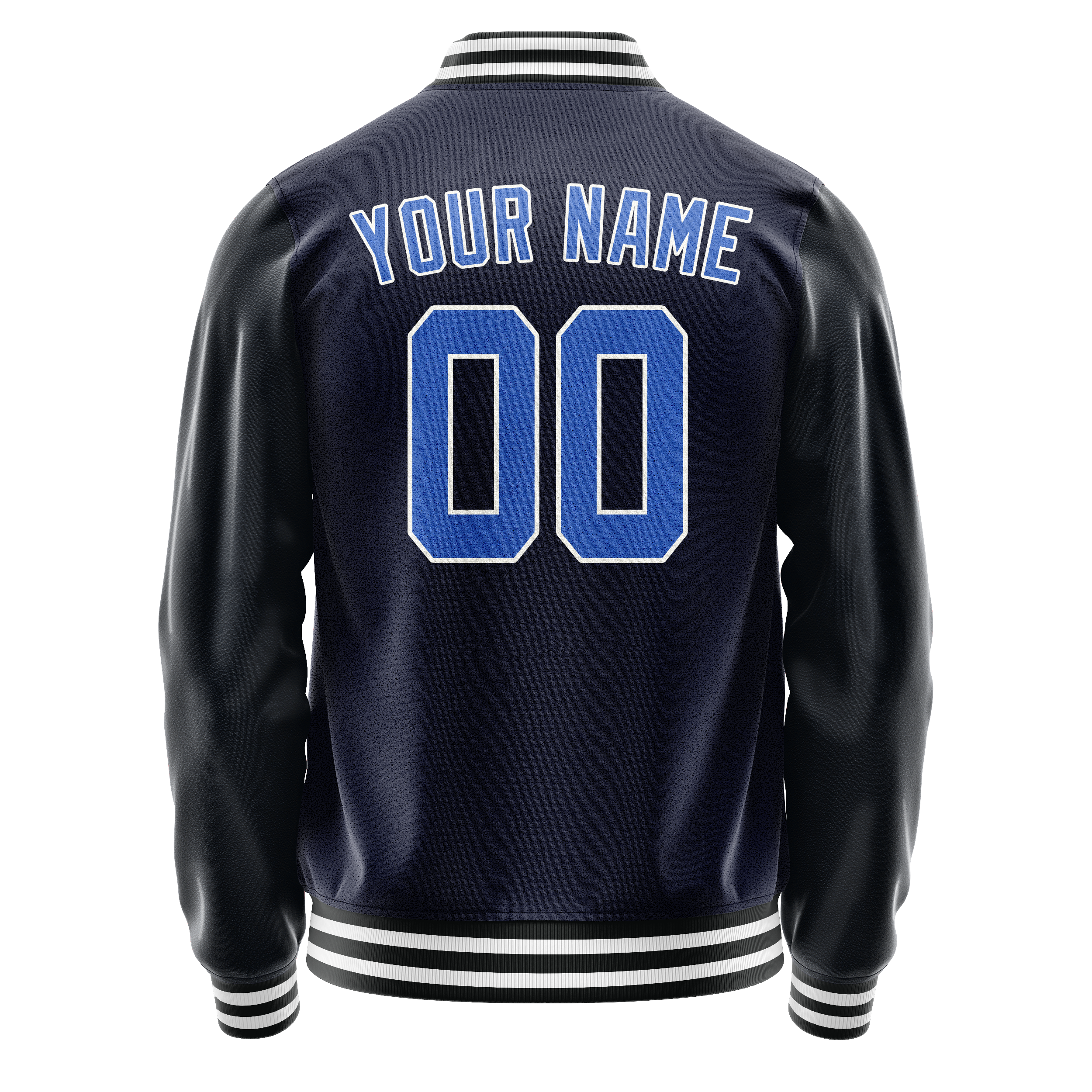 Custom Navy Royal Solid Color Varsity Letterman Jacket JA02240617KZ290