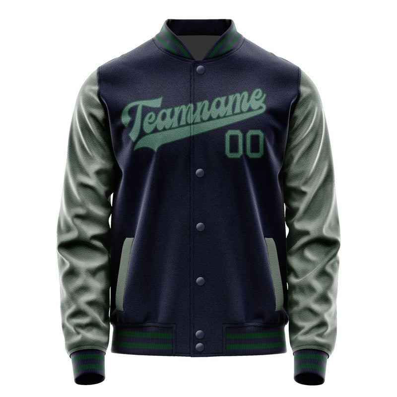 Custom Navy Blue Green Jacket JA1111271105B30527