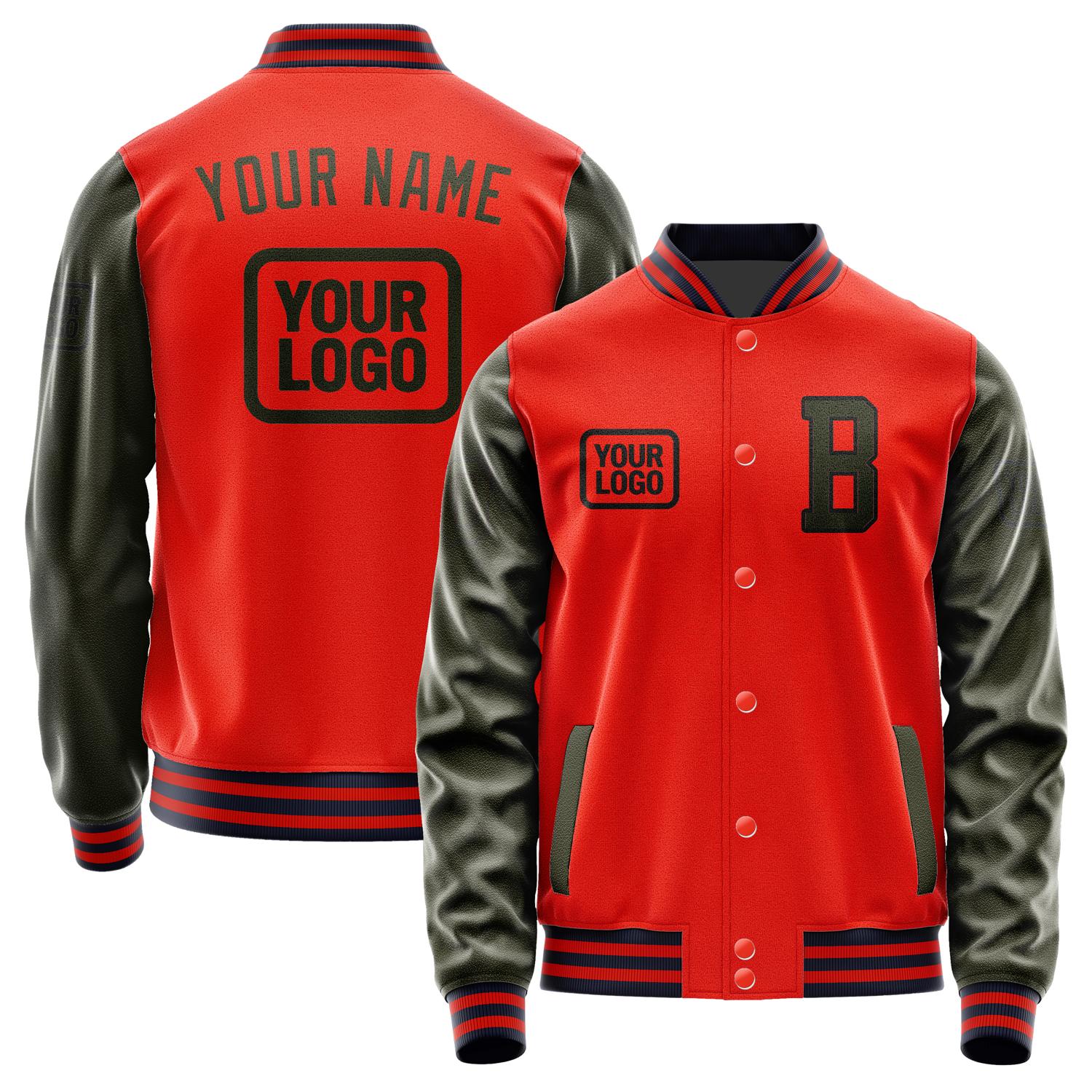 Custom Orange Red Olive Jacket JA121202111217020217