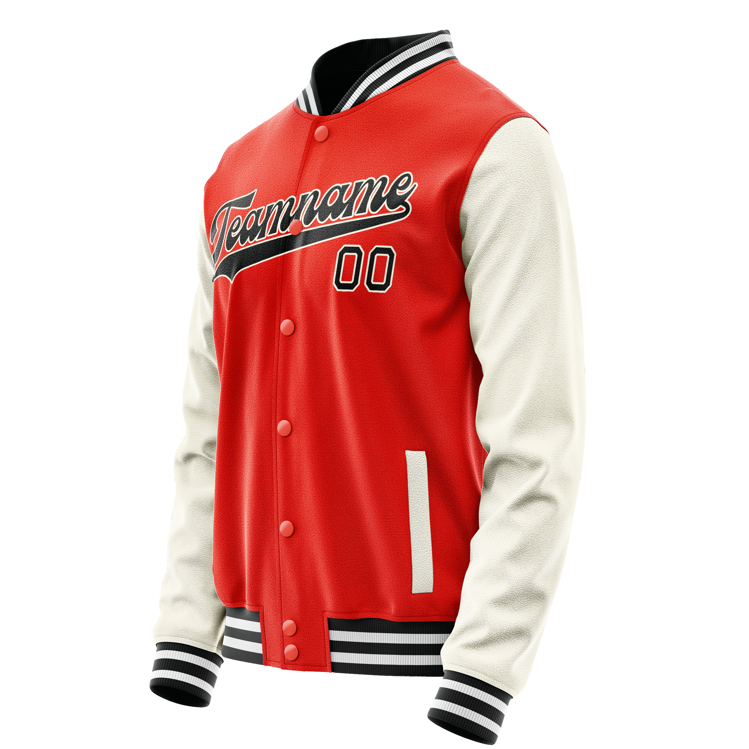 Custom Orange Cream Solid Color Varsity Letterman Jacket JA02240617XE348