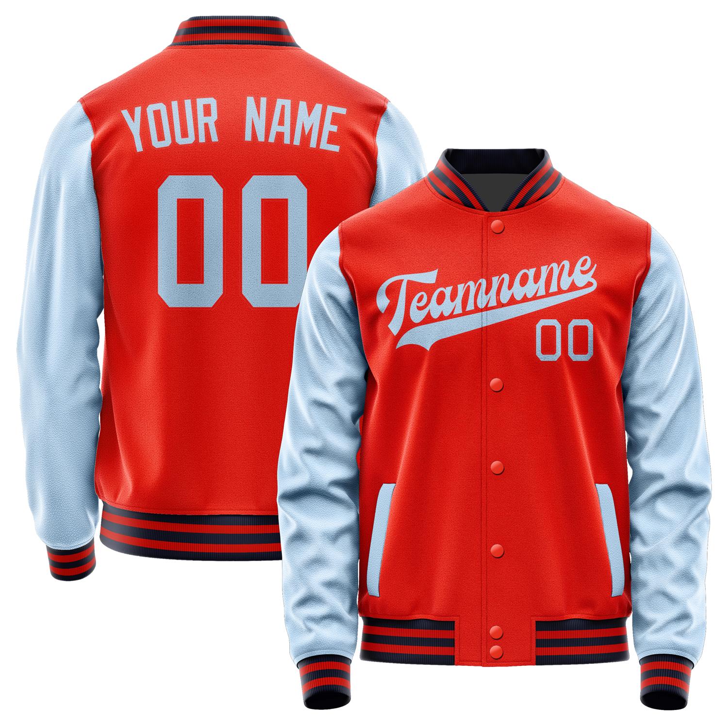 Custom Orange Red Light Blue Jacket JA1212081112B31208
