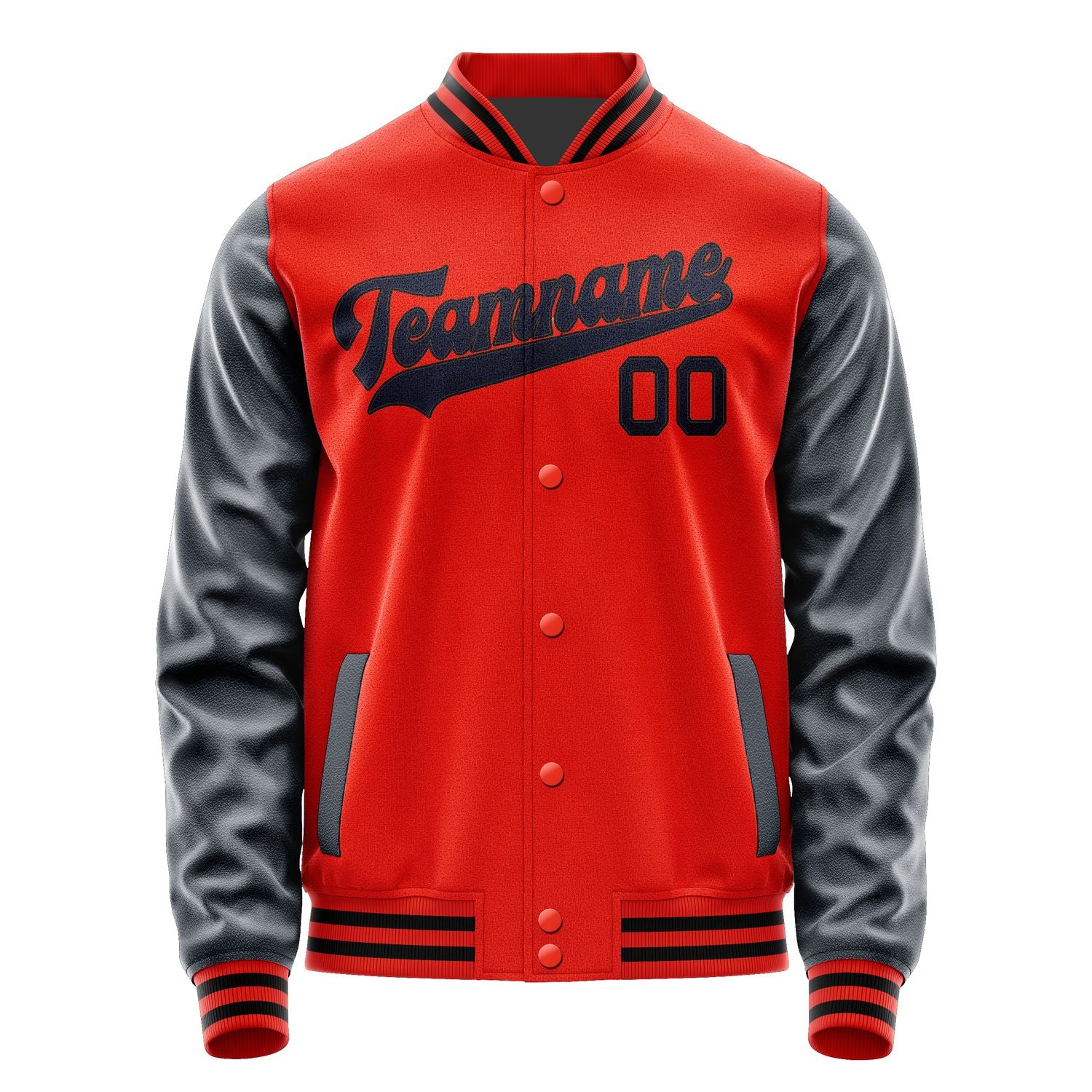 Custom Orange Red Navy Jacket JA1212111217B31711