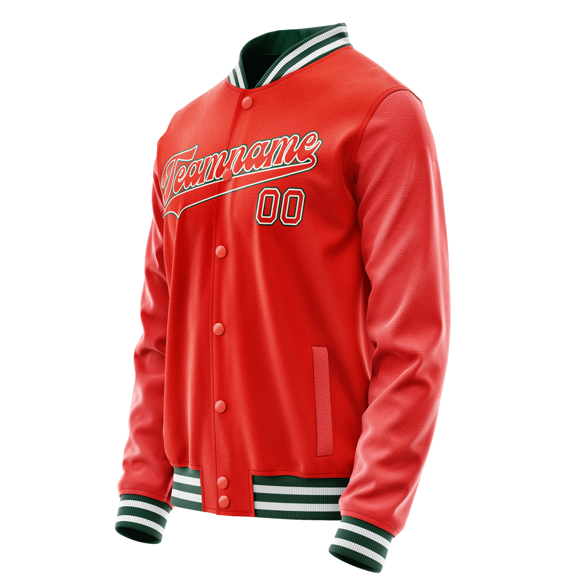 Custom Orange White Solid Color Varsity Letterman Jacket JA02240617XE339