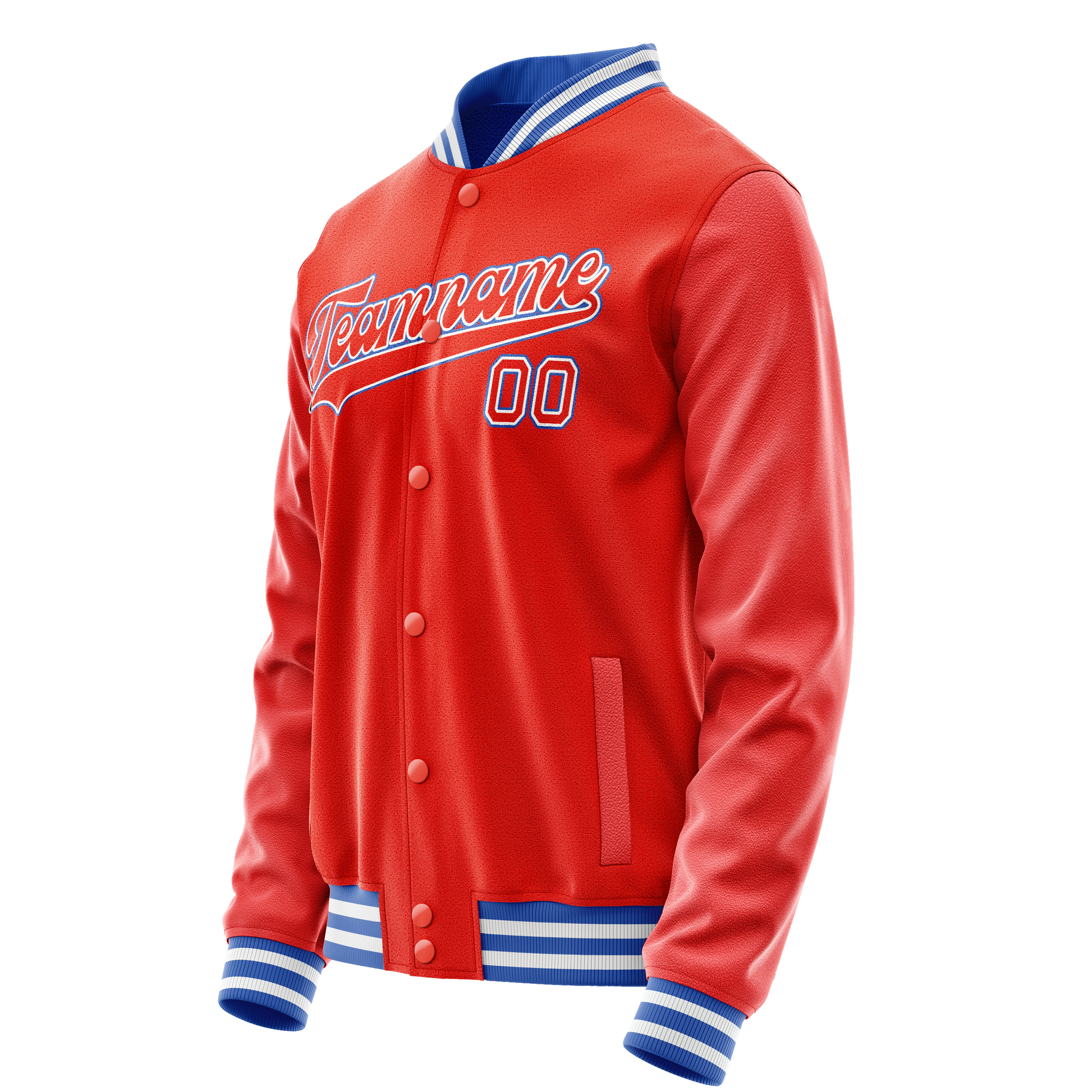 Custom Orange White Solid Color Varsity Letterman Jacket JA02240617XE335