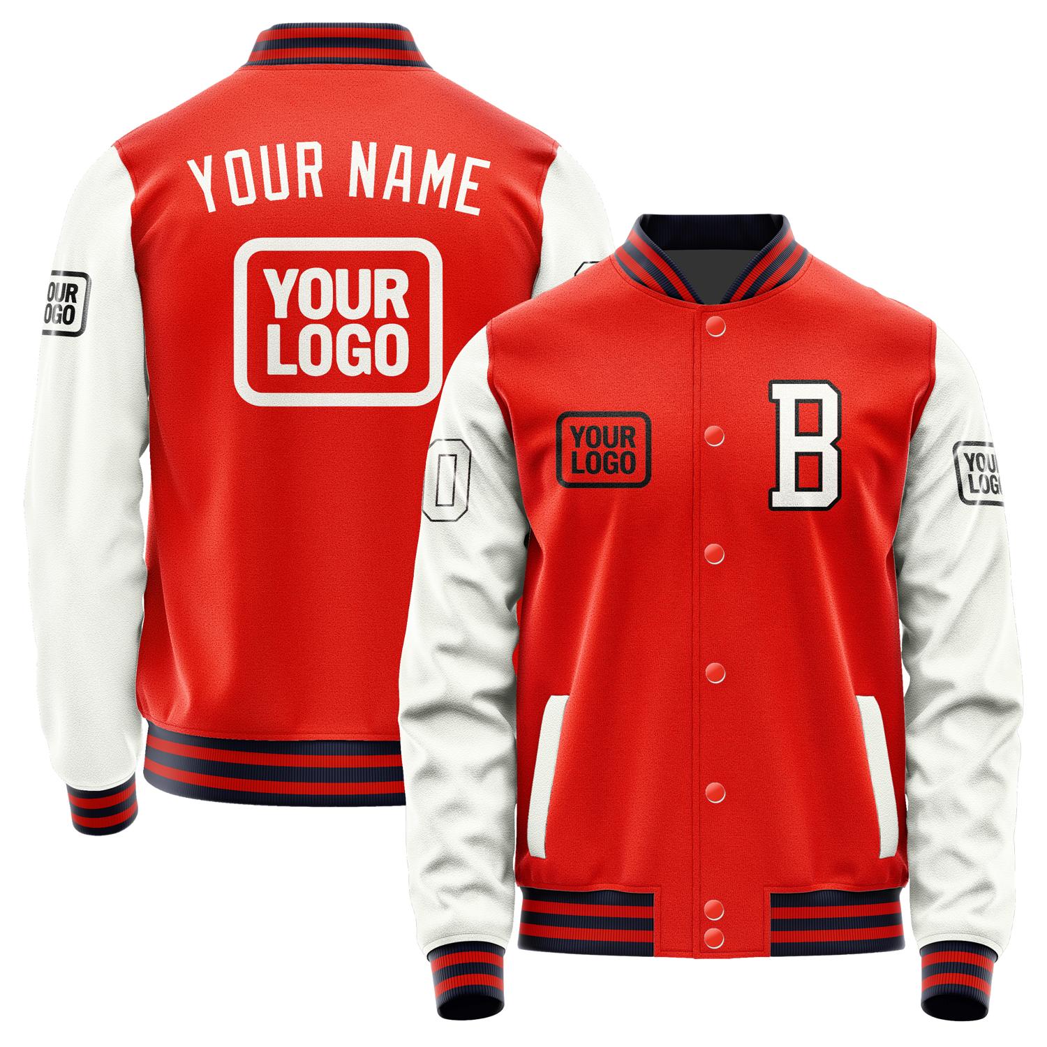 Custom Orange Red White Jacket JA121218111217181817