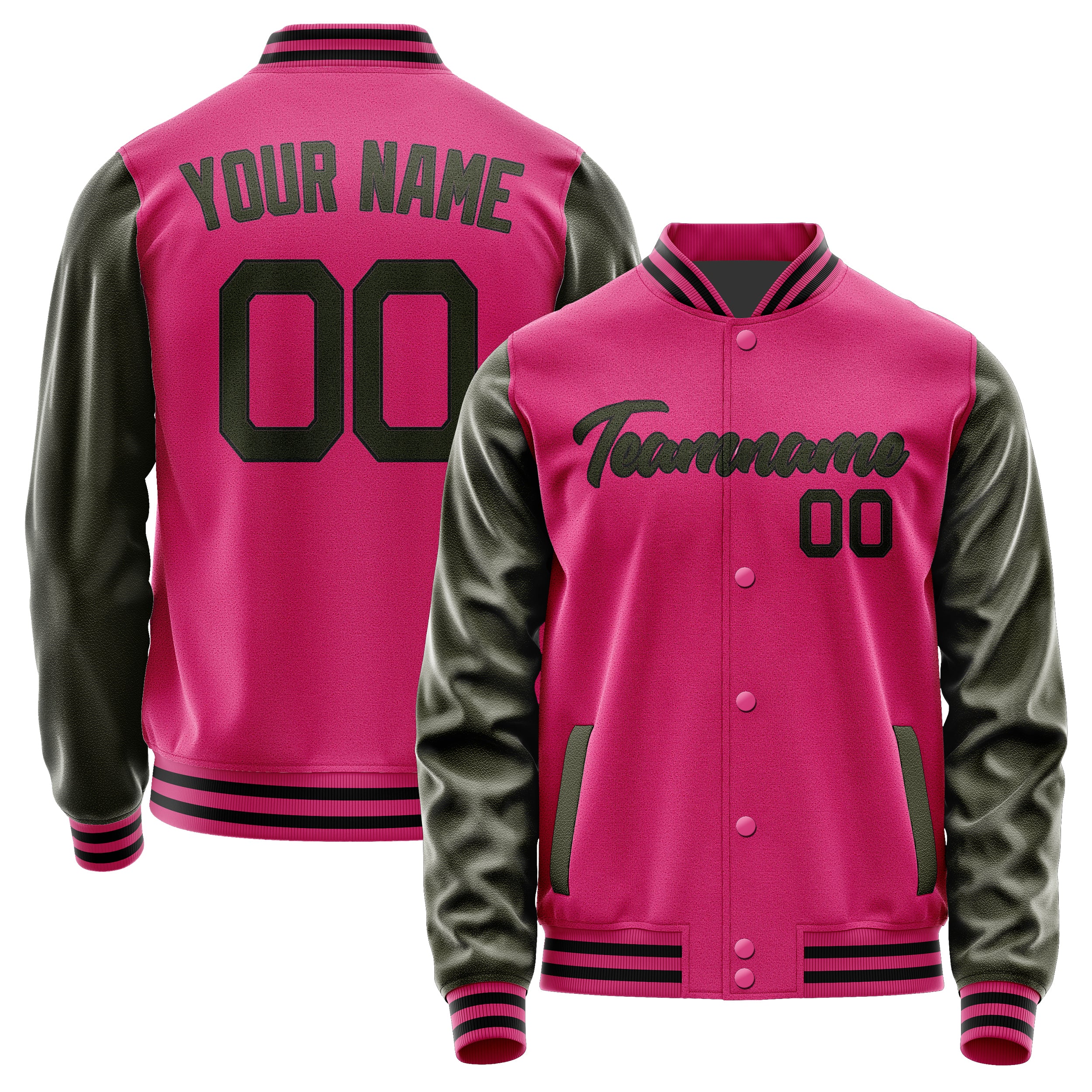 Custom Pink Olive Jacket JA1313021317B21702