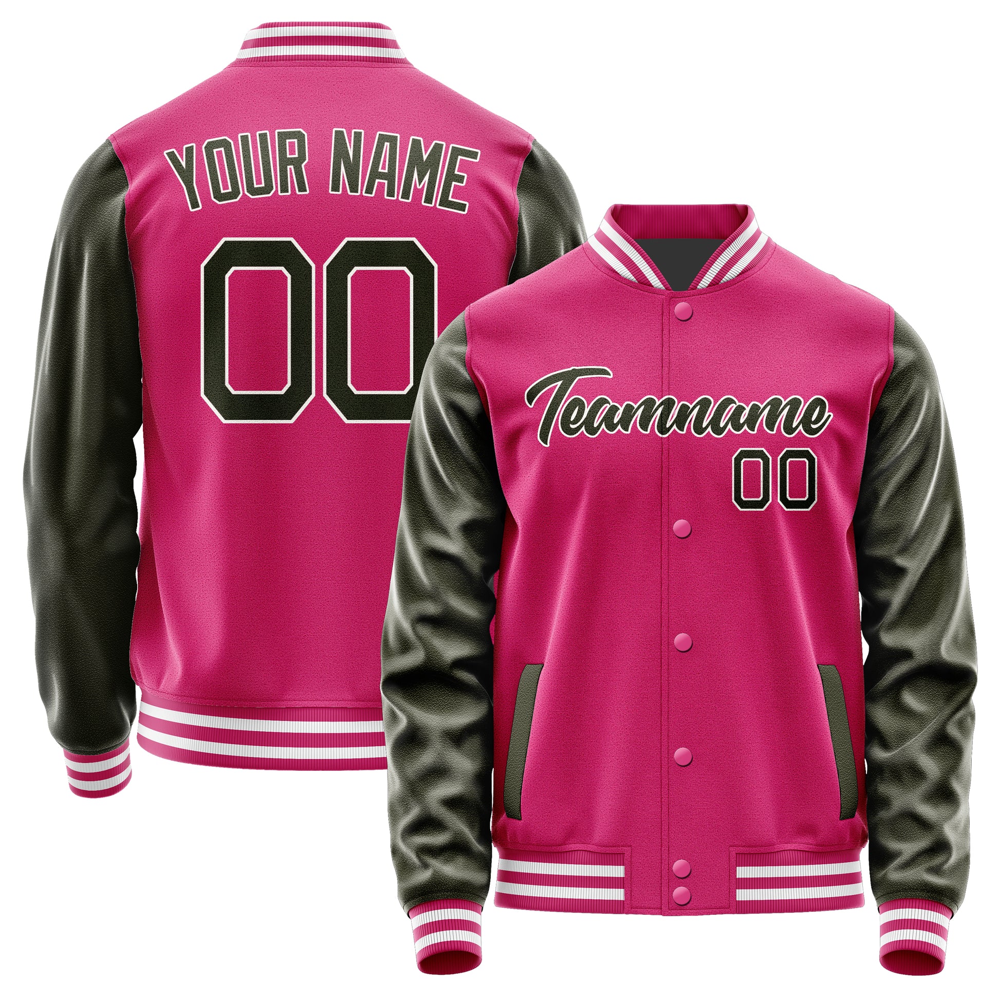 Custom Pink Olive Jacket JA1313021318B21802