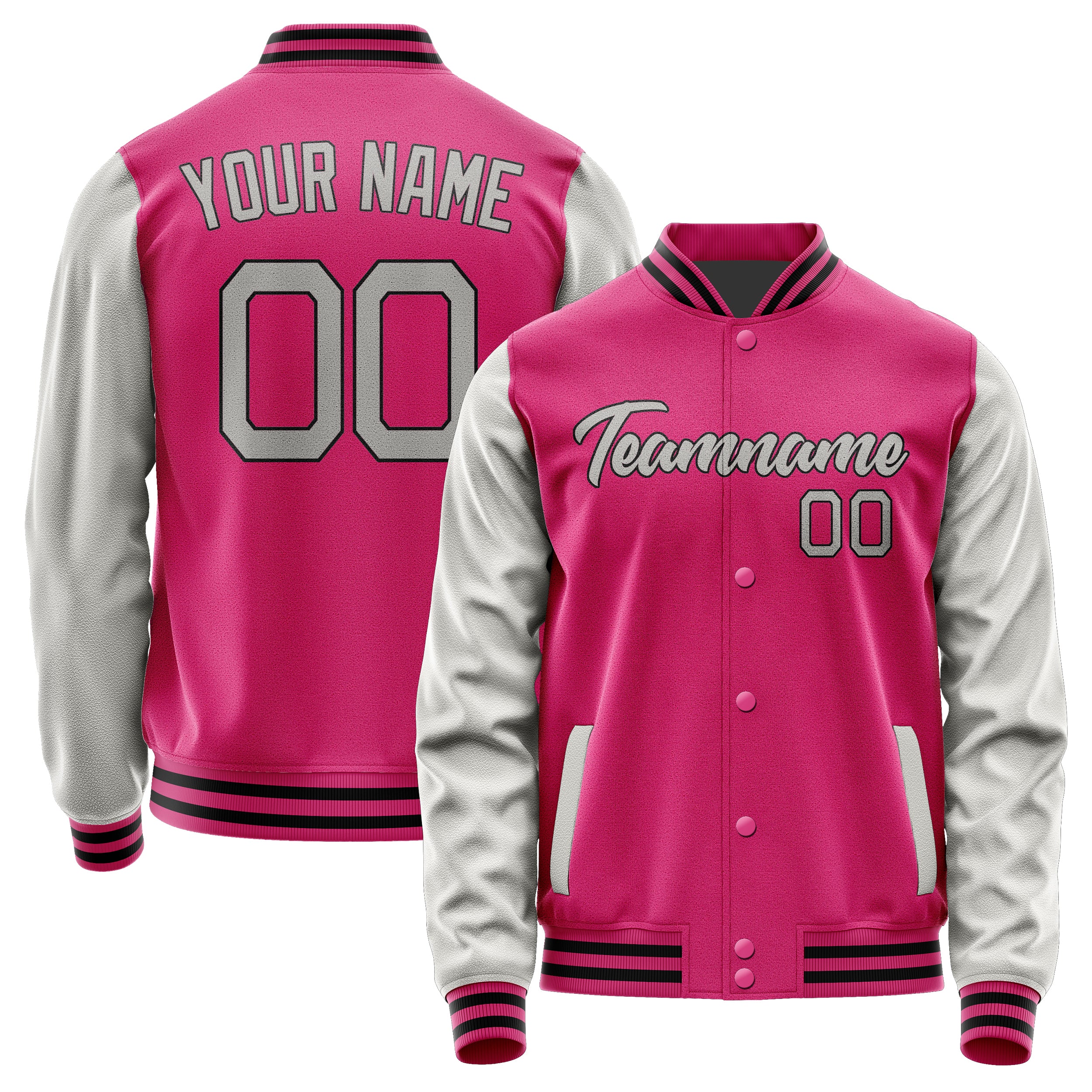 Custom Pink Gray Jacket JA1313041317B21704