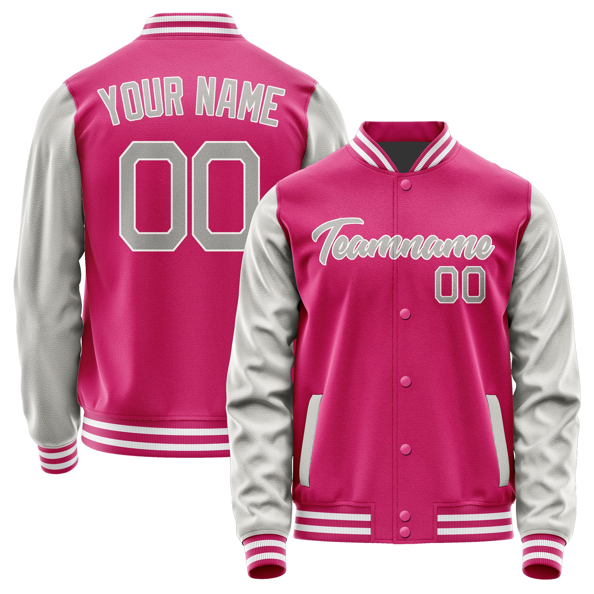Custom Pink Gray Jacket JA1313041318B21804