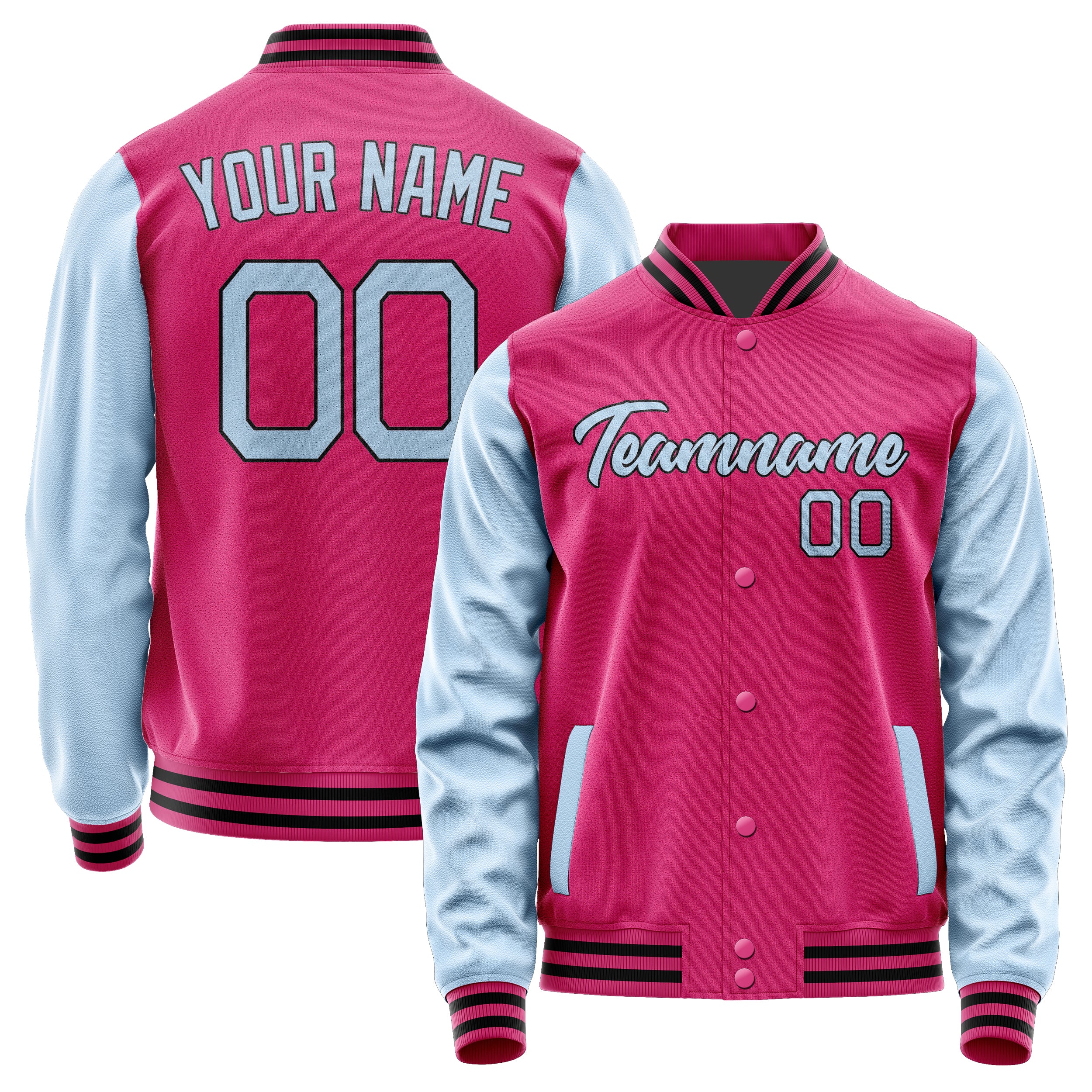 Custom Pink Light Blue Jacket JA1313081317B21708