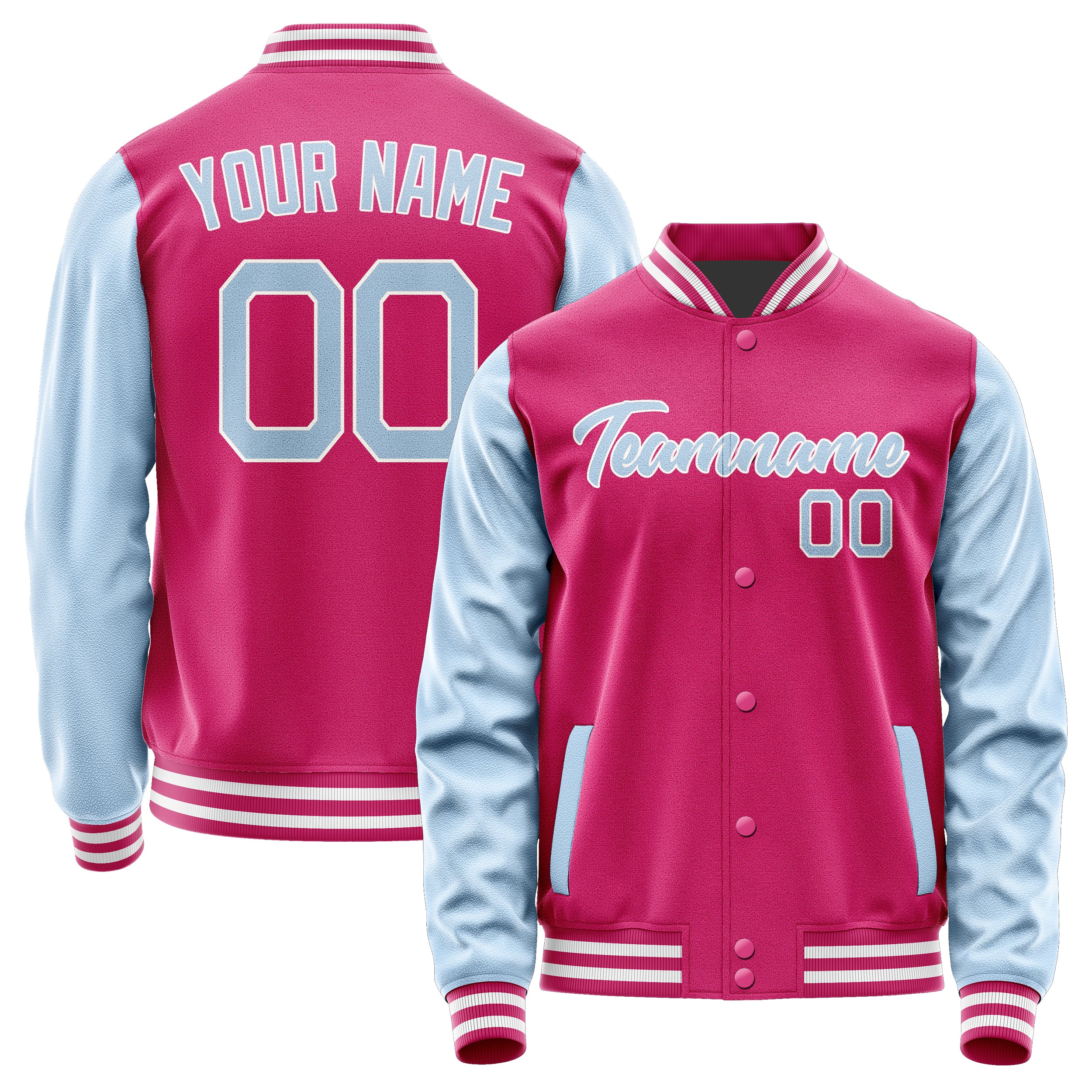 Custom Pink Light Blue Jacket JA1313081318B21808