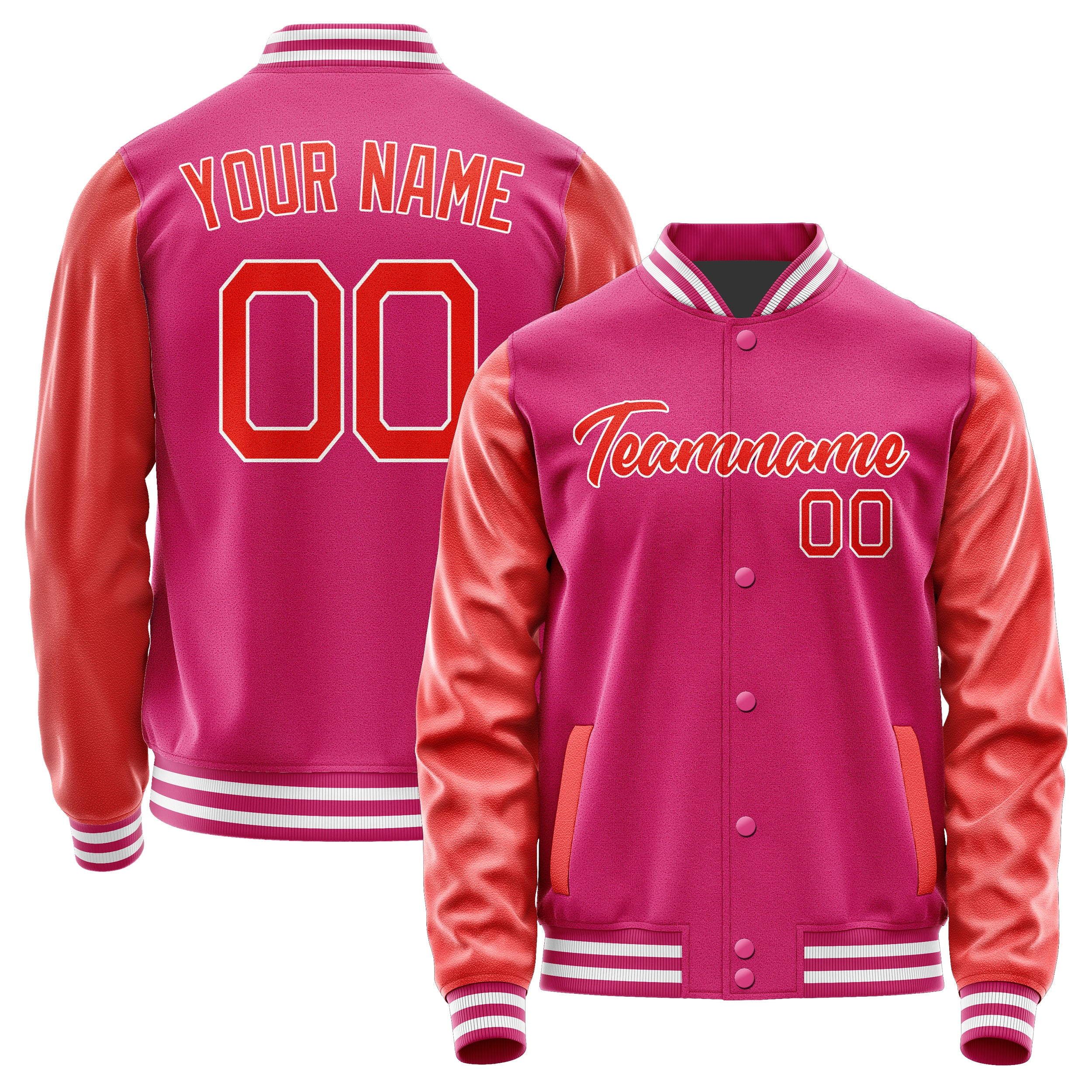 Custom Pink Orange Red Jacket JA1313121318B21812