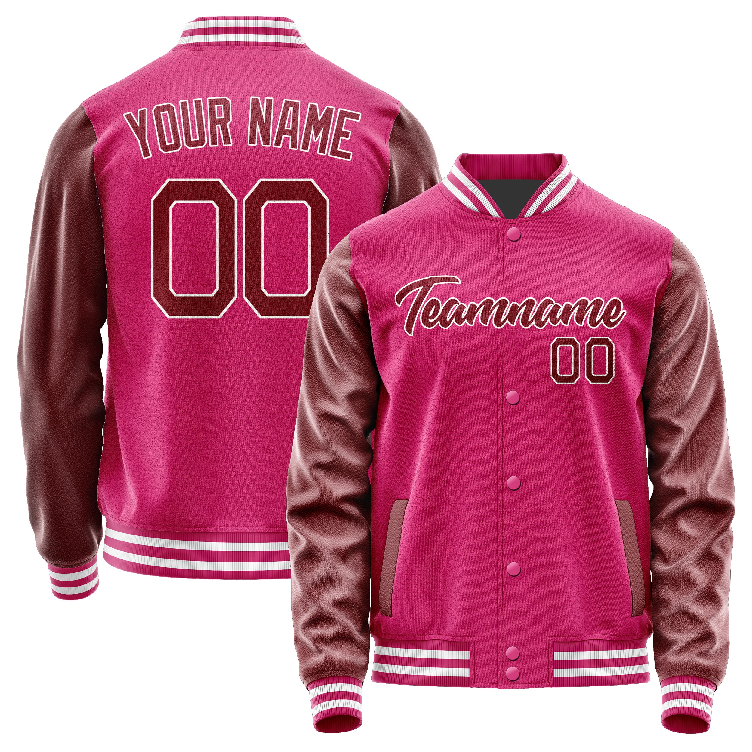 Custom Pink Crimson Red Jacket JA1313151318B21815