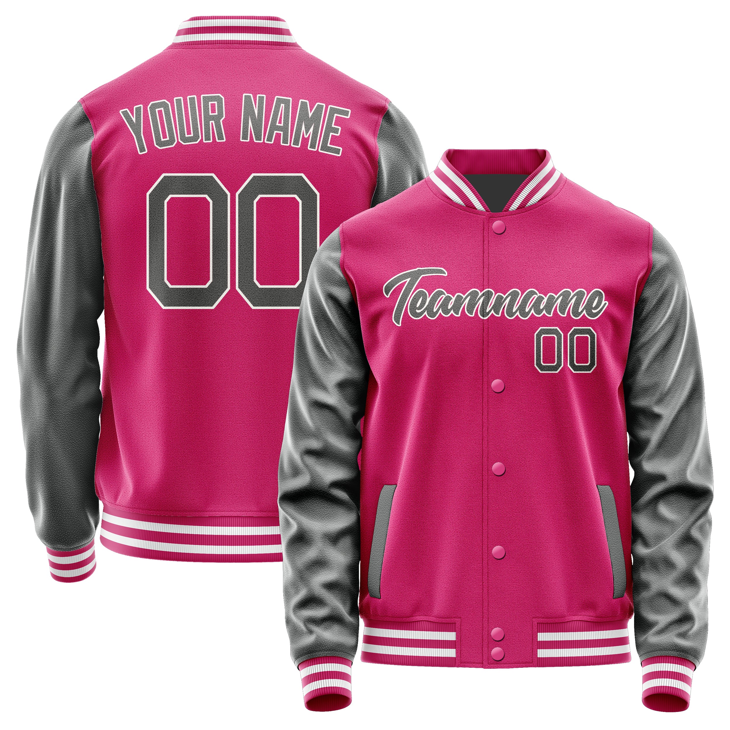 Custom Pink Dark Grey Jacket JA1313201318B21820