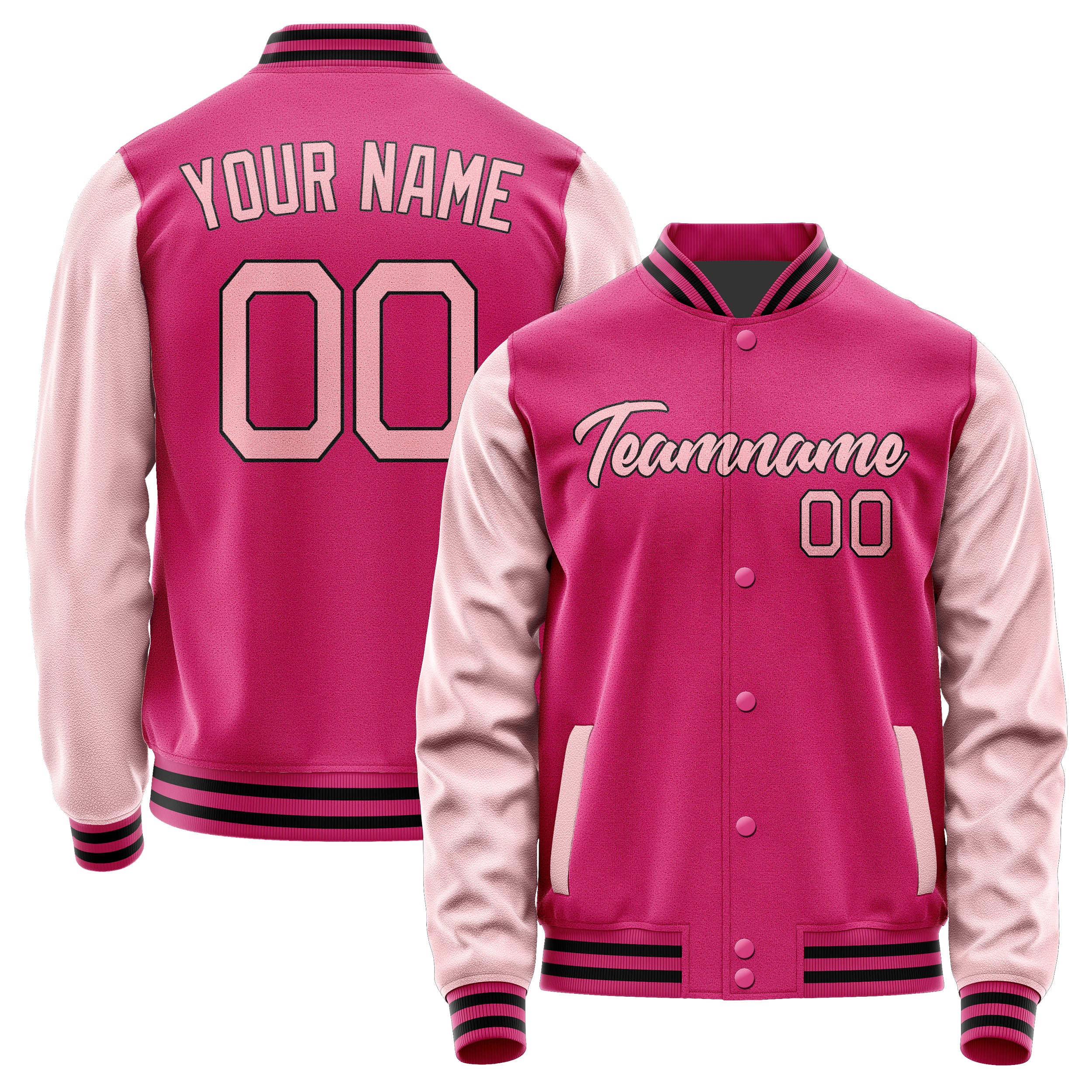 Custom Pink Light Pink Jacket JA1313211317B21721