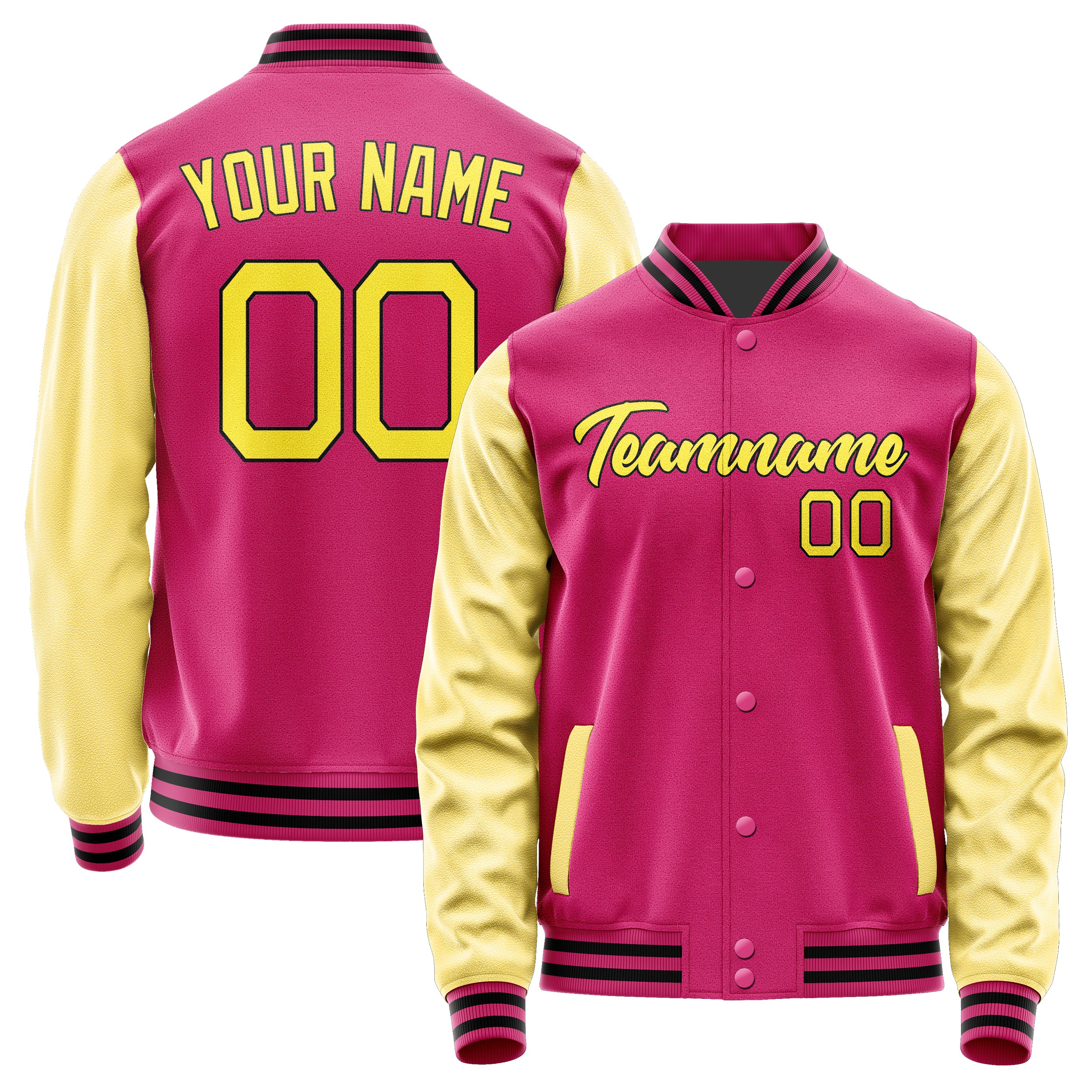 Custom Pink Light Yellow Jacket JA1313261317B21726