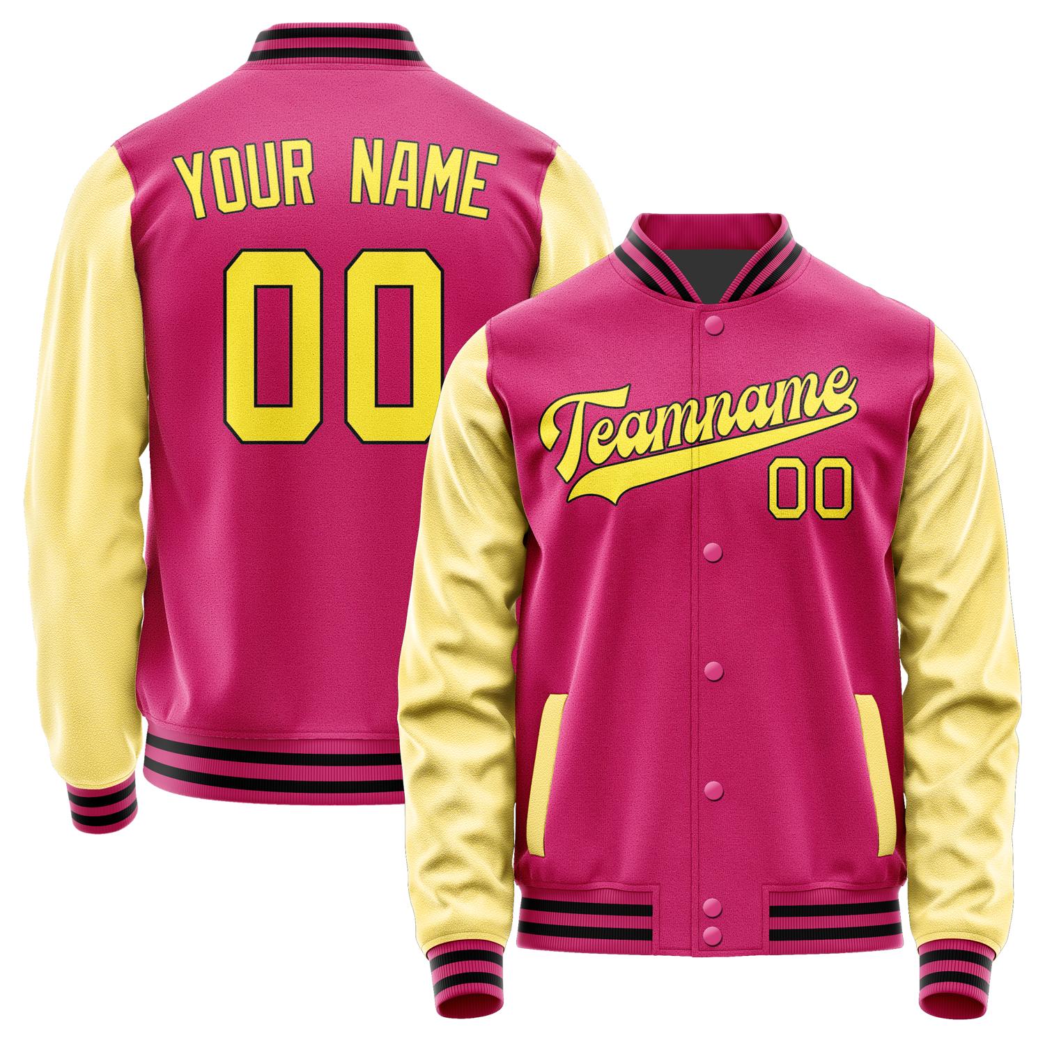 Custom Pink Light Yellow Jacket JA1313261317B31726
