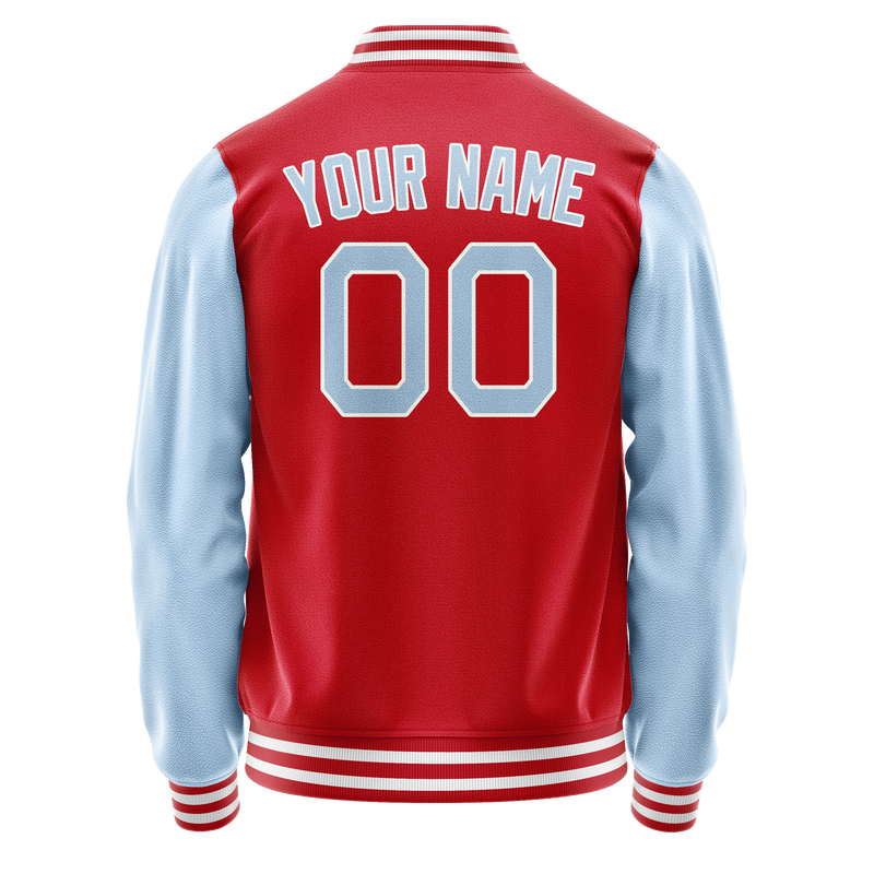 Custom Red Light-Blue Solid Color Varsity Letterman Jacket JA02240617XY413