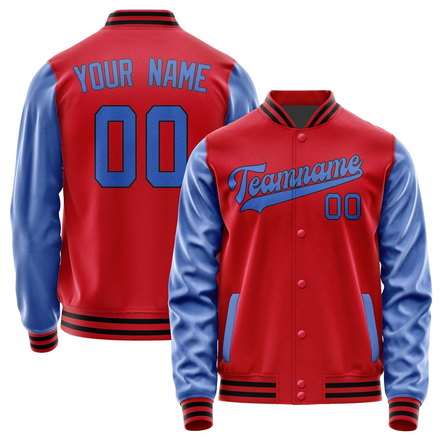 Custom Red Sky Blue Jacket JA1414091417B31709