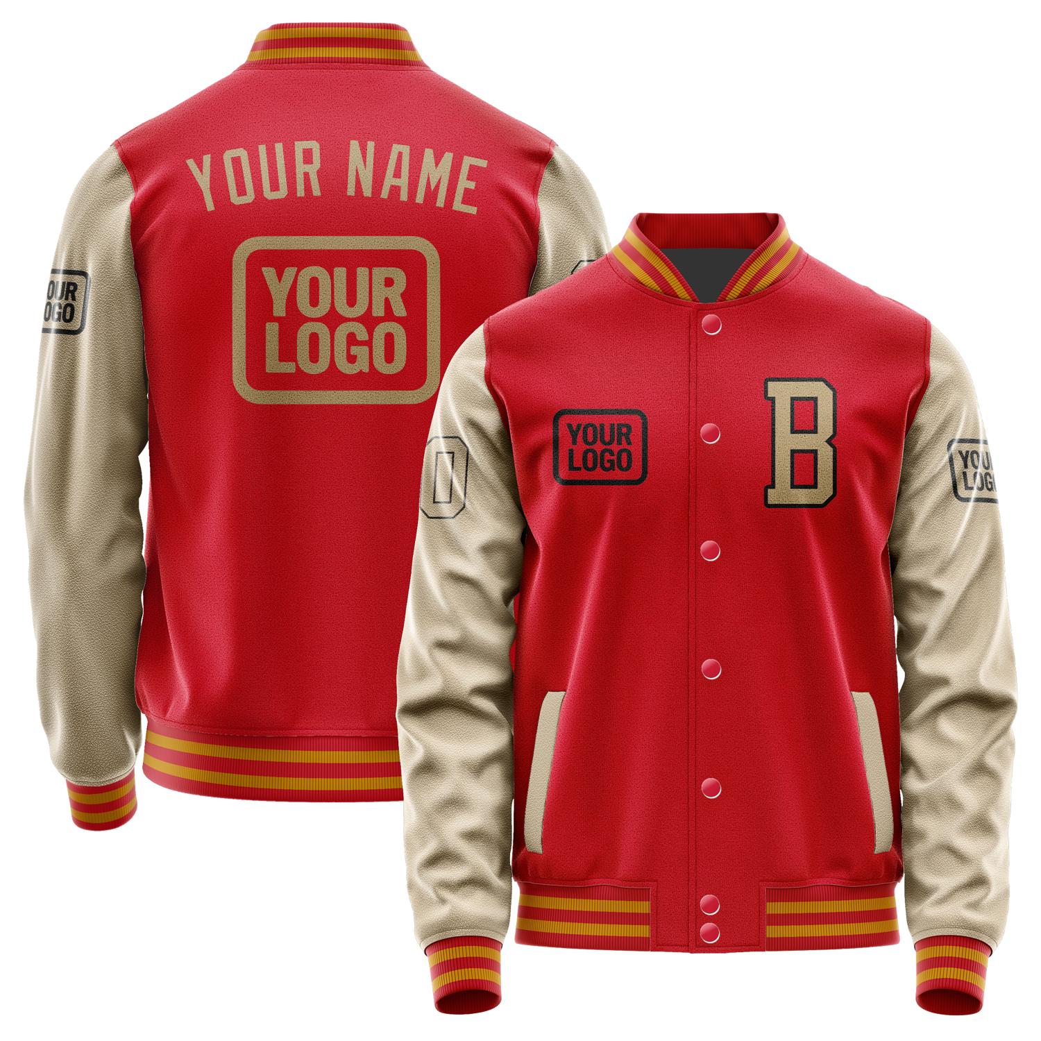 Custom Red Light Khaki Jacket JA141425141917252517