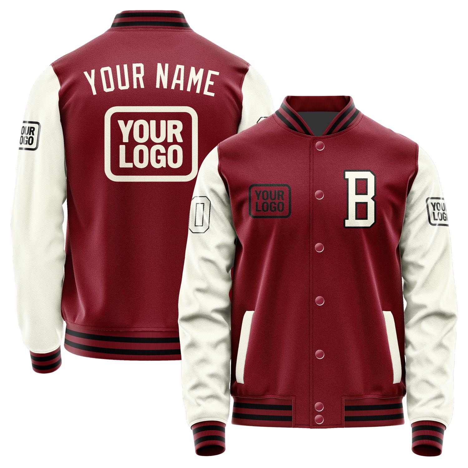 Custom Crimson Red Cream Jacket JA151503151717030317