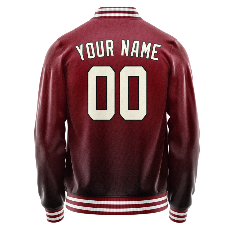 Custom Crimson Cream Solid Color Varsity Letterman Jacket JA02240617KZ510