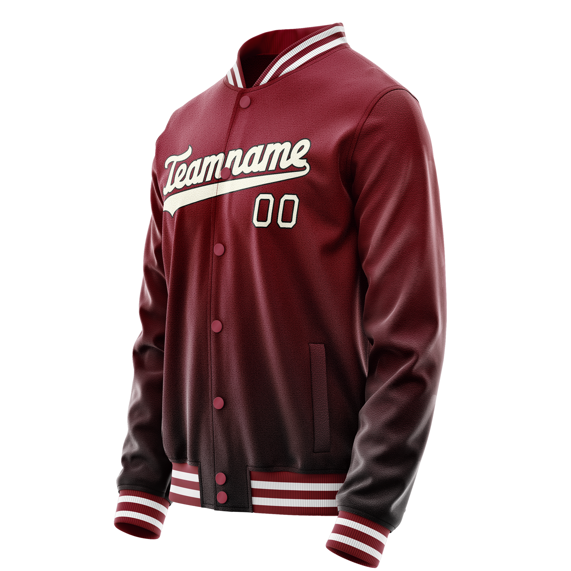 Custom Crimson Cream Solid Color Varsity Letterman Jacket JA02240617KZ510