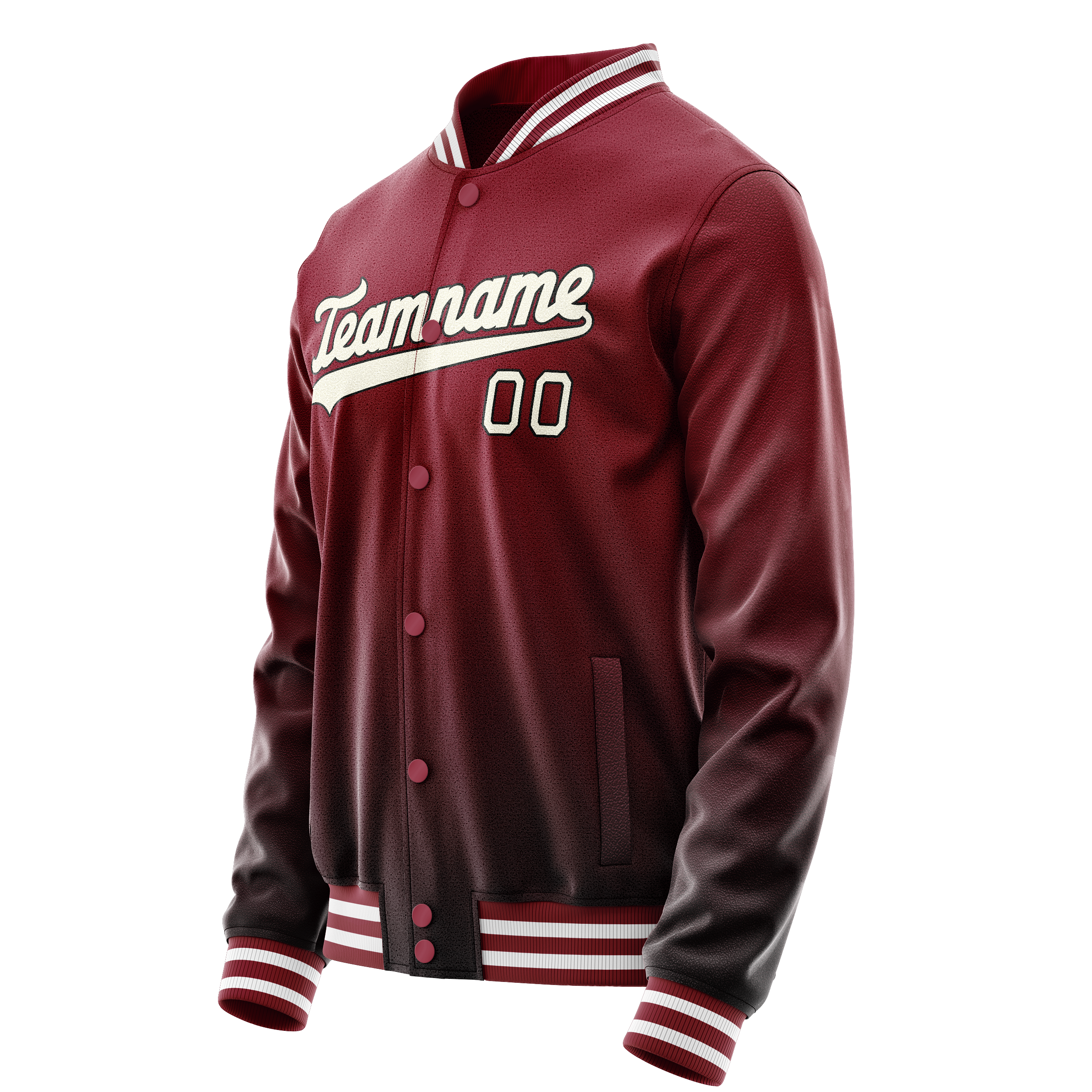 Custom Crimson Cream Solid Color Varsity Letterman Jacket JA02240617KZ510