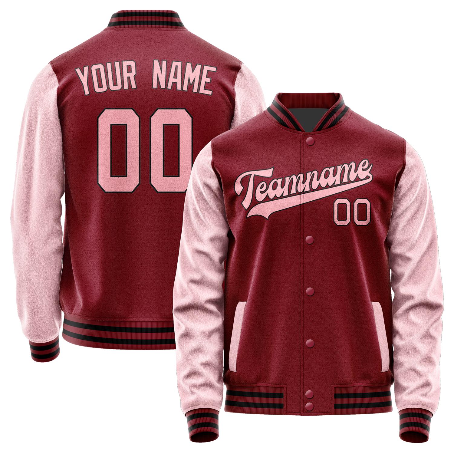 Custom Crimson Red Light Pink Jacket JA1515211517B31721