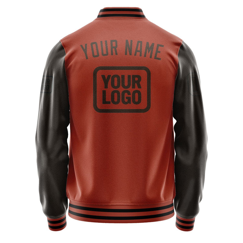 Custom Coral Red Brown Jacket JA161601161717010117