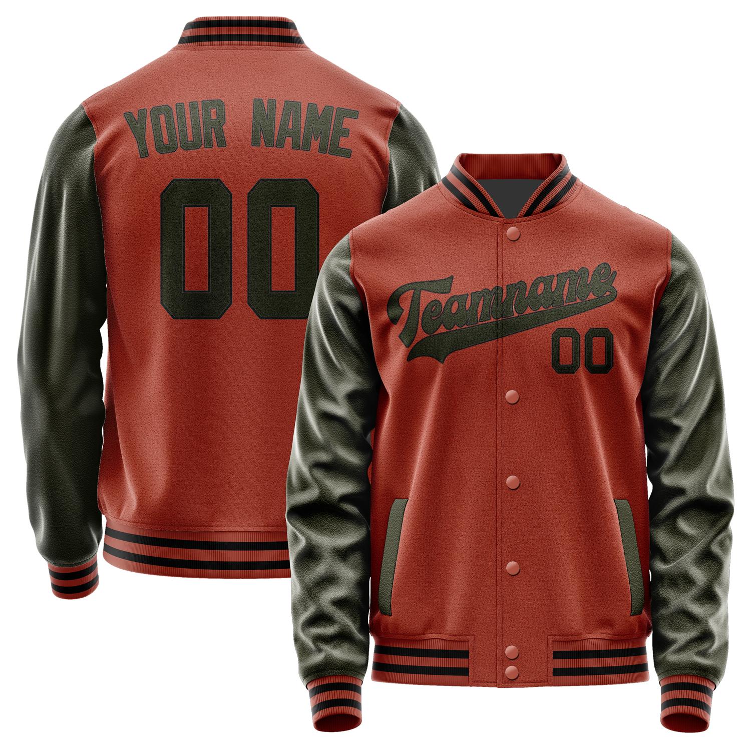Custom Coral Red Olive Jacket JA1616021617B31702