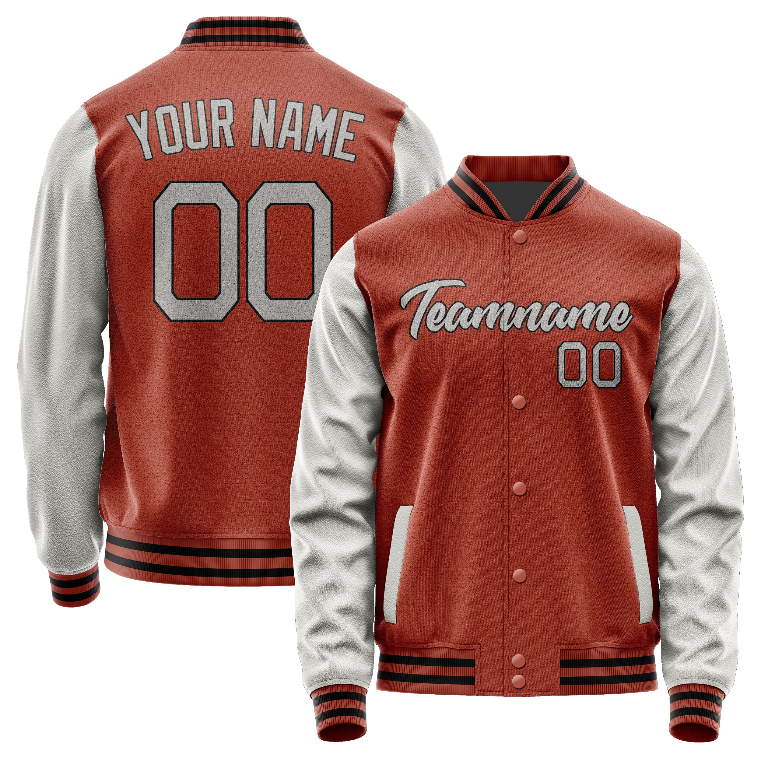 Custom Coral Red Gray Jacket JA1616041617B21704