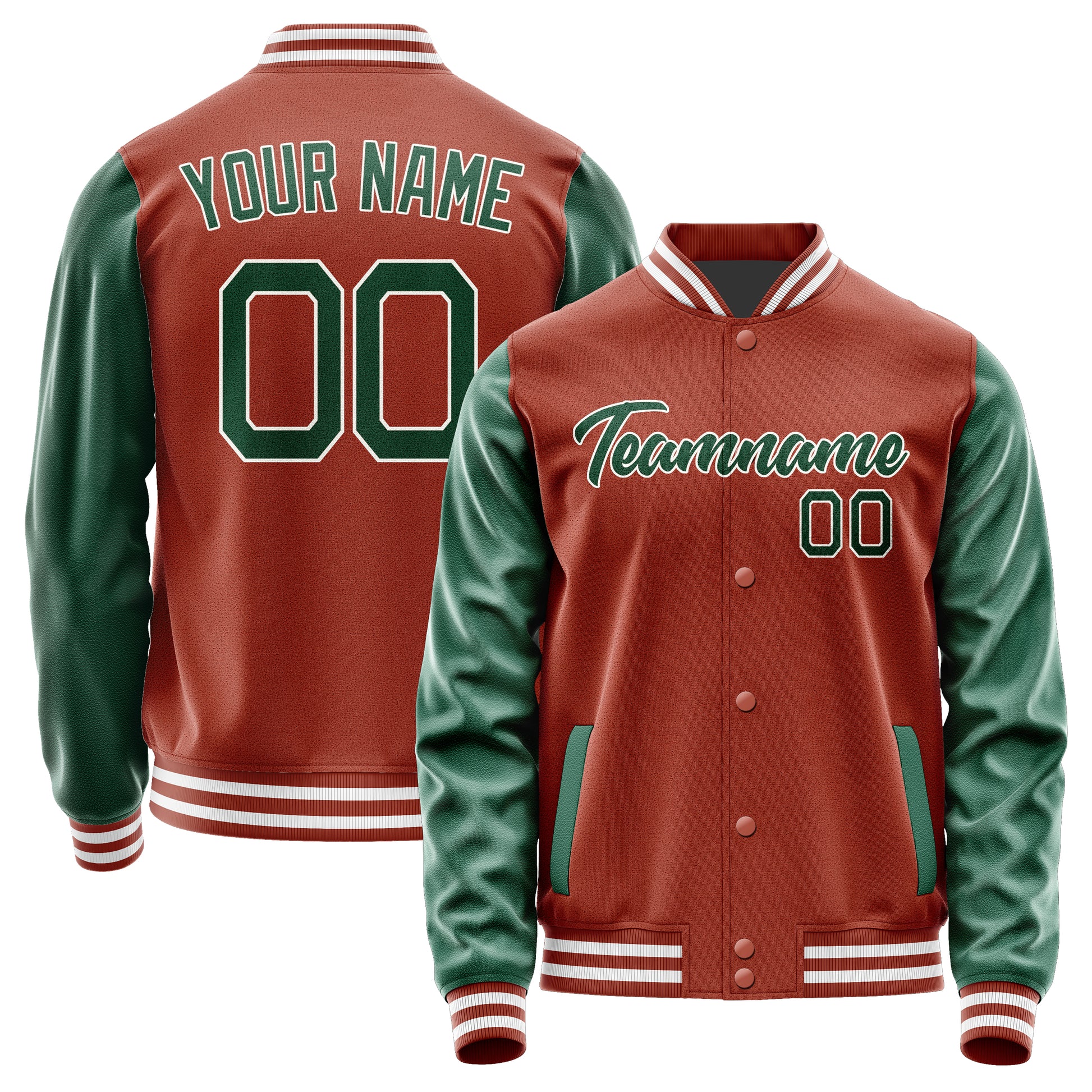 Custom Coral Red Green Jacket JA1616051618B21805